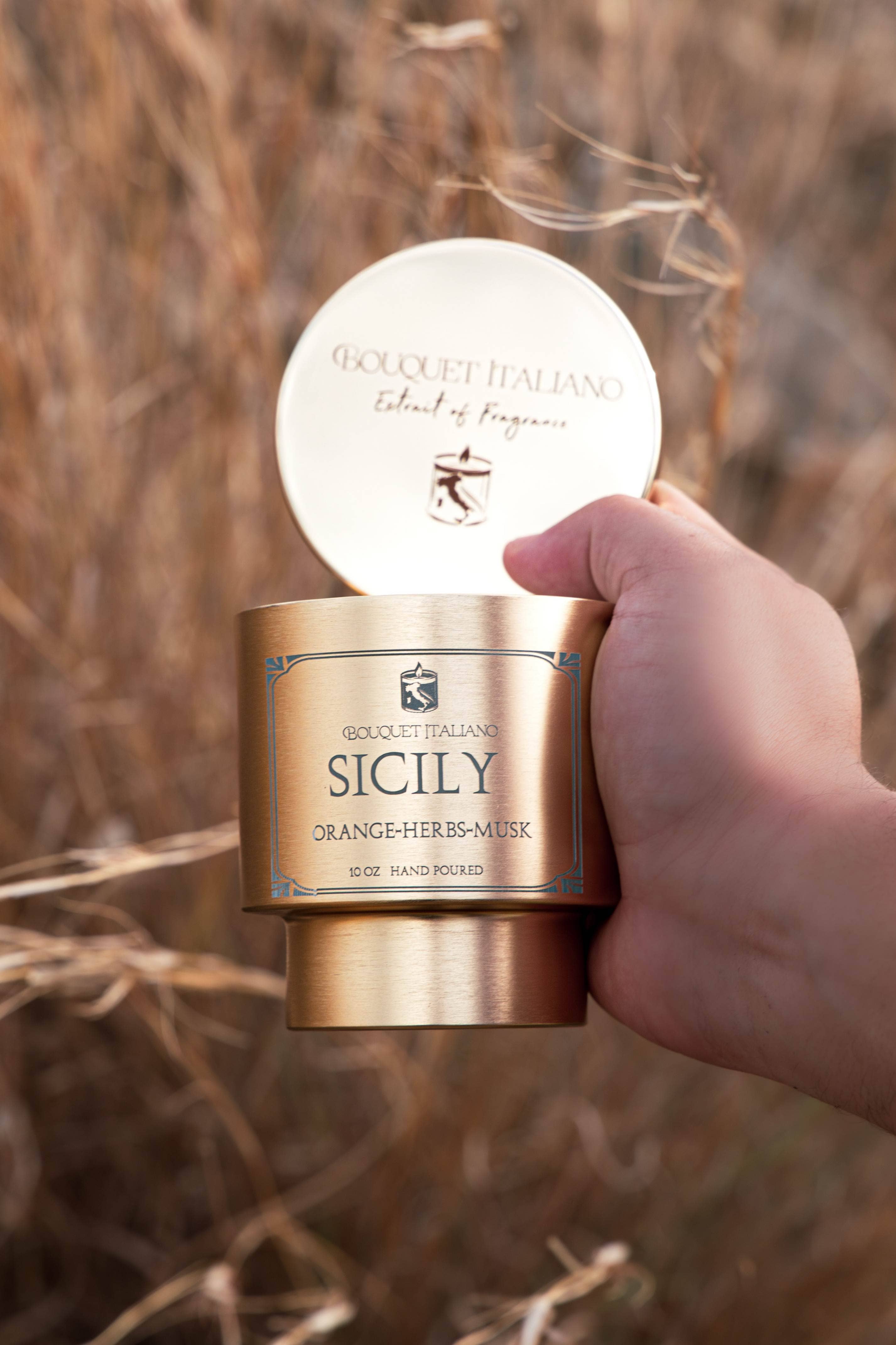 Sicily Luxury Scented Candle – Citrus & Mediterranean Herbs - Trouvaille Imports