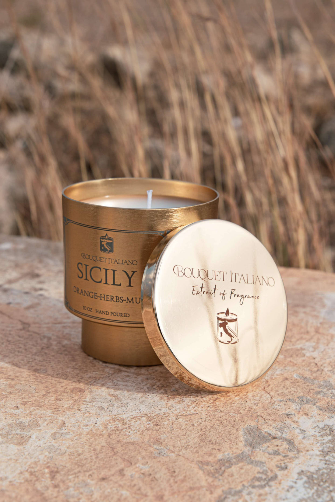 Sicily Luxury Scented Candle – Citrus & Mediterranean Herbs - Trouvaille Imports