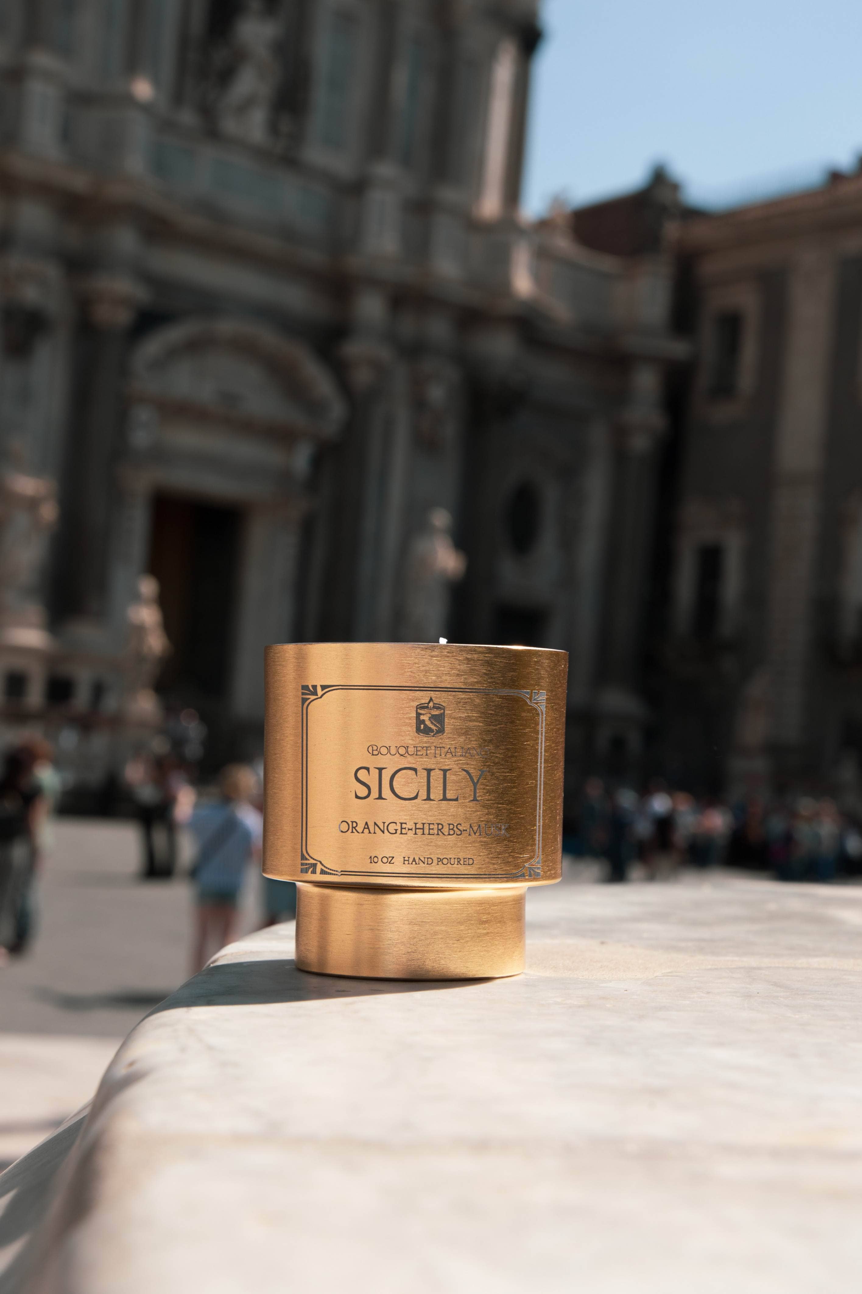 Sicily Luxury Scented Candle – Citrus & Mediterranean Herbs - Trouvaille Imports