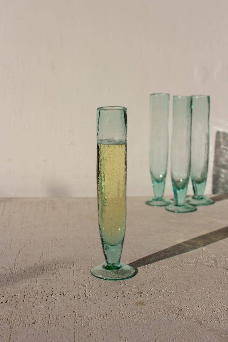 TALL RECYCLED CHAMPAGNE FLUTE - Trouvaille Imports