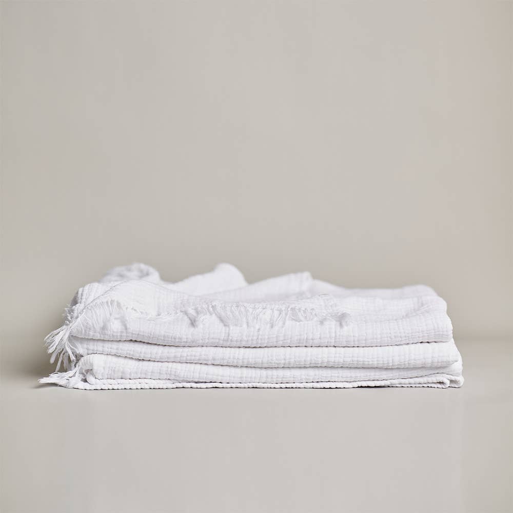 Enes Throw | White - Trouvaille Imports
