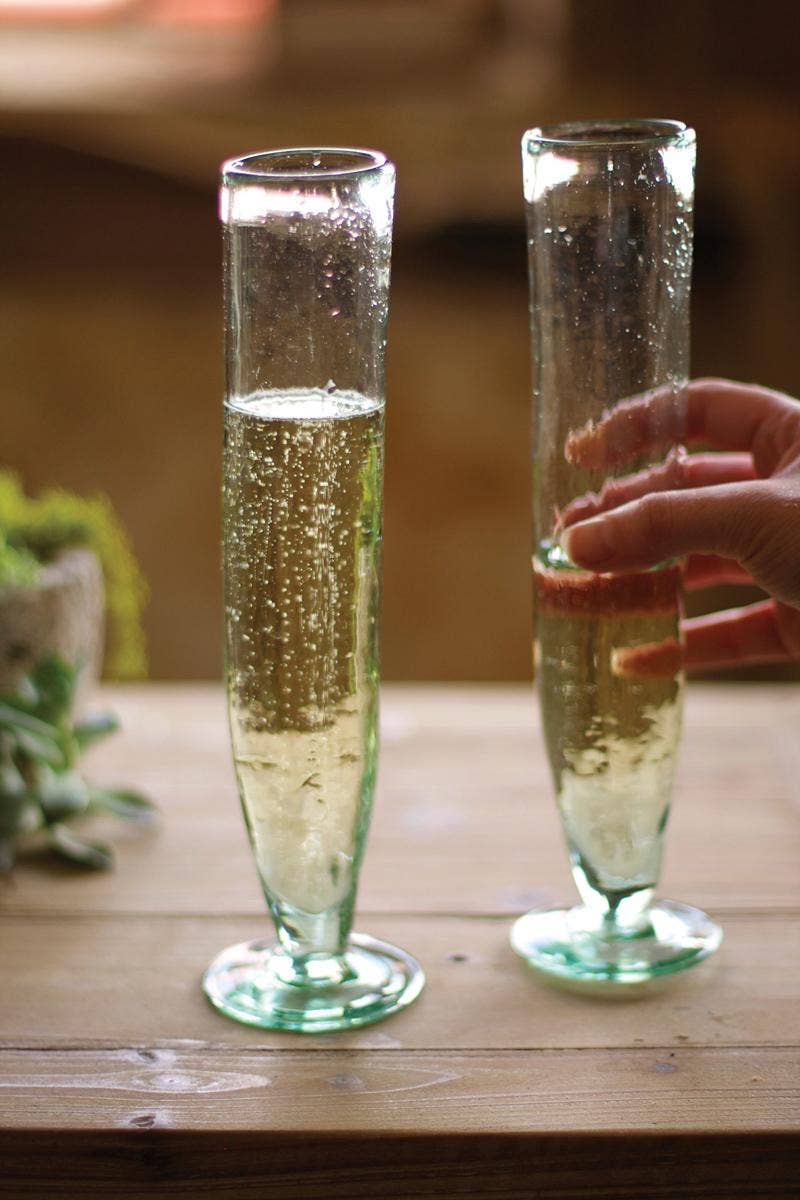 TALL RECYCLED CHAMPAGNE FLUTE - Trouvaille Imports