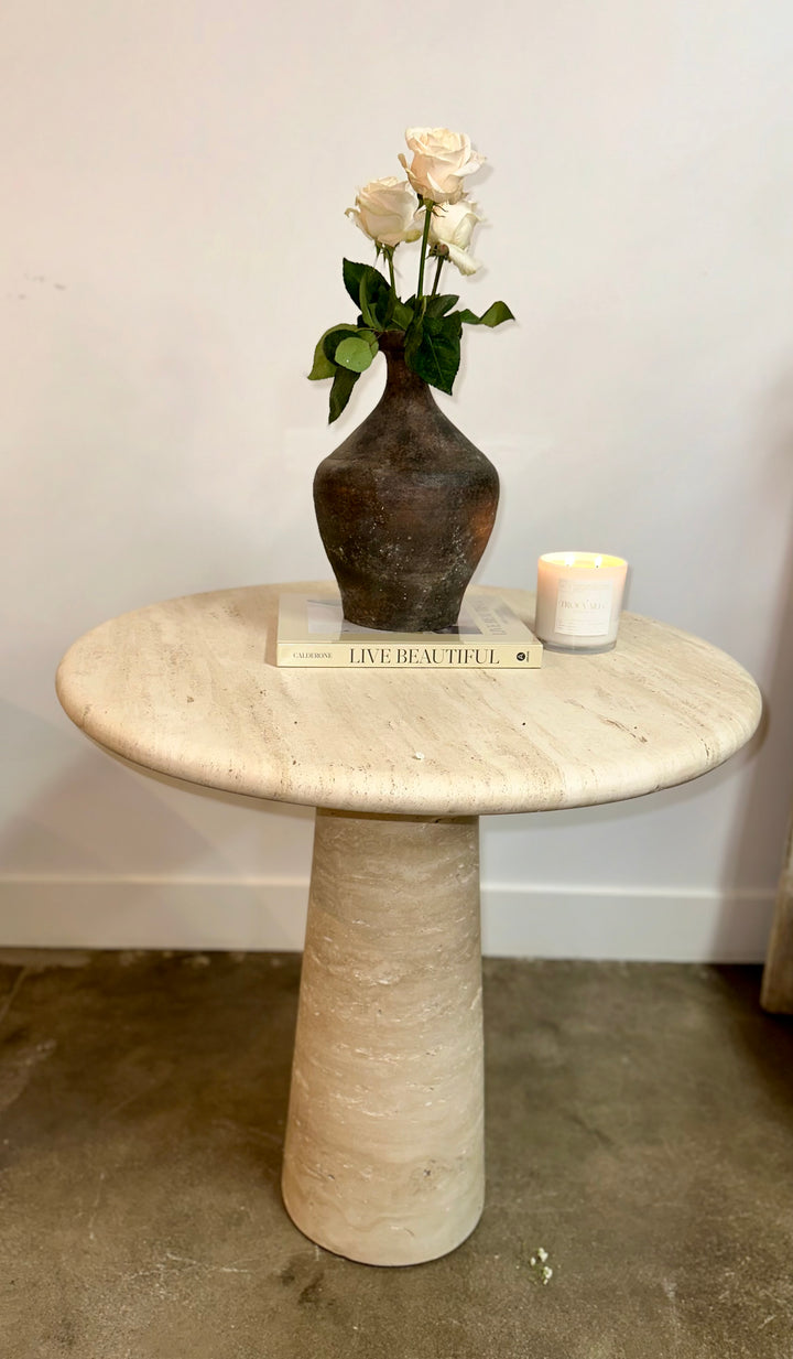 Siena Travertine Table - Trouvaille Imports