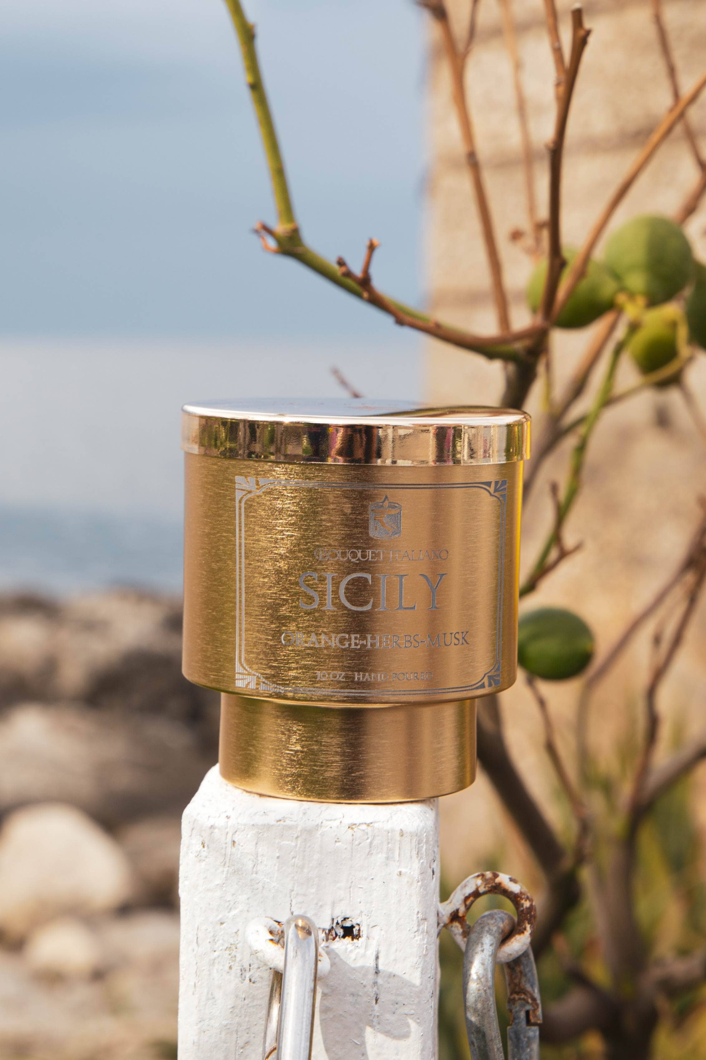 Sicily Luxury Scented Candle – Citrus & Mediterranean Herbs - Trouvaille Imports