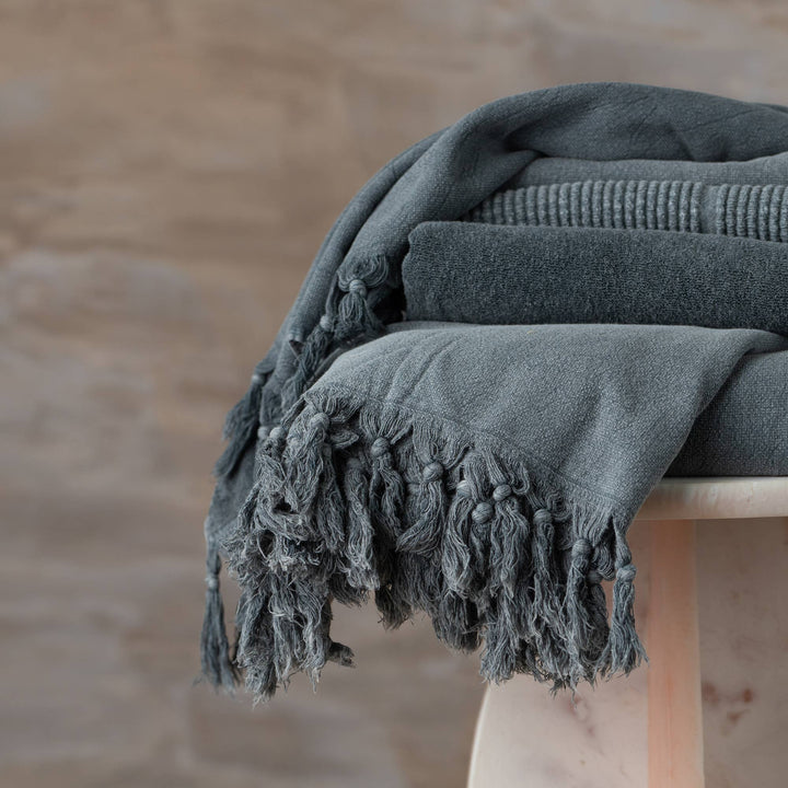 Vintage Wash Towel Collection | Charcoal - Trouvaille Imports