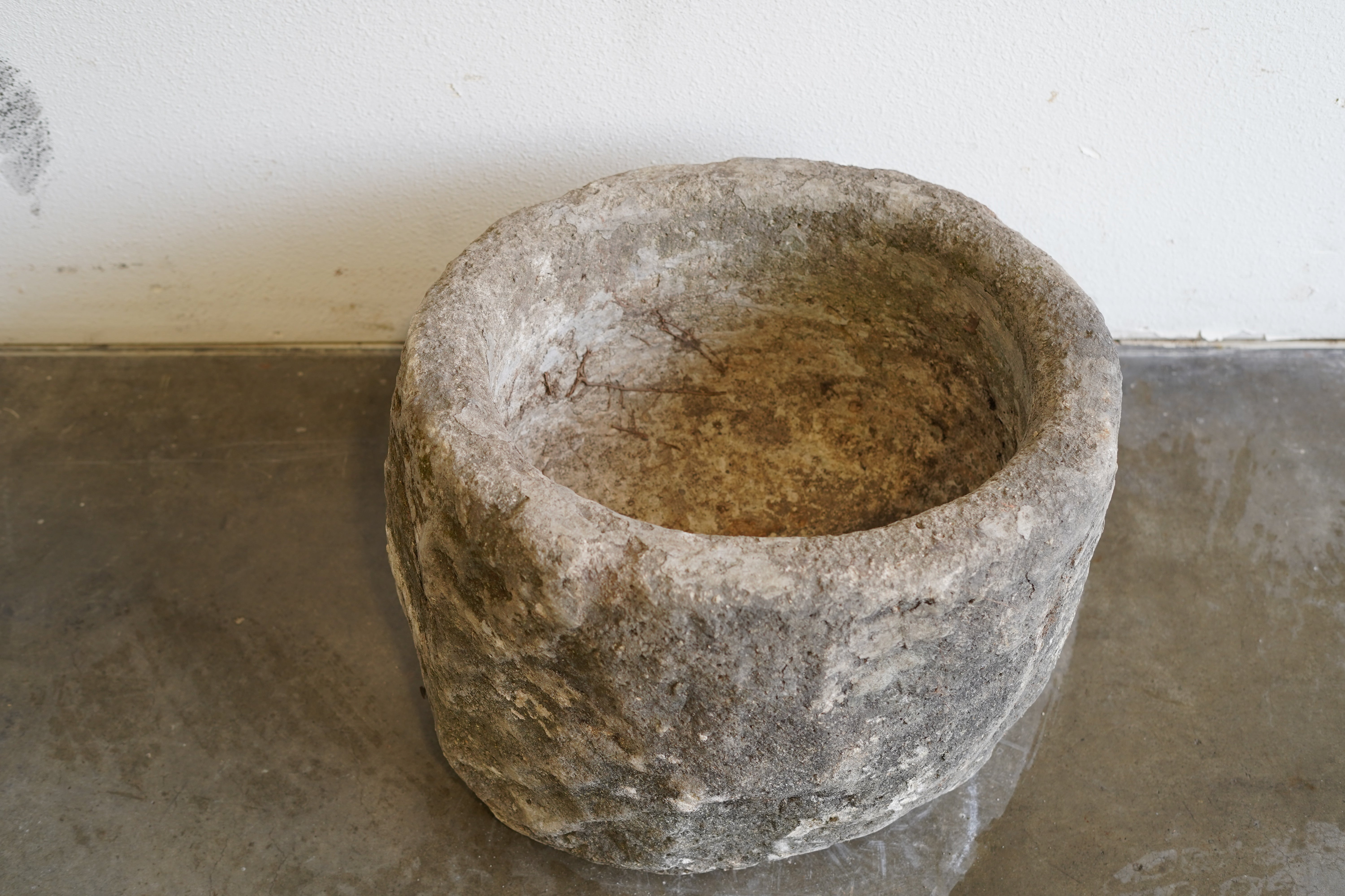 Antique Limestone Planter 
20" D x 16" H