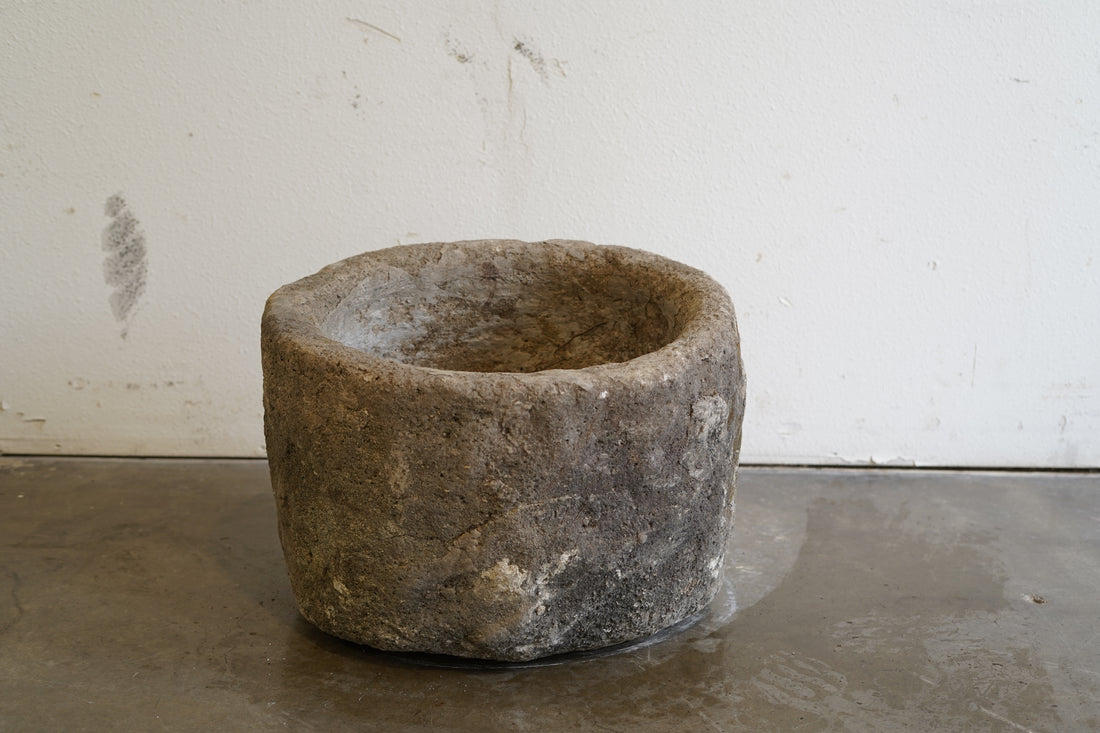 Antique Limestone Planter 
20" D x 16" H