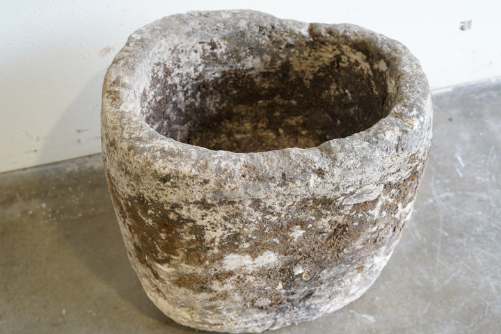 Top down view of antique limestone