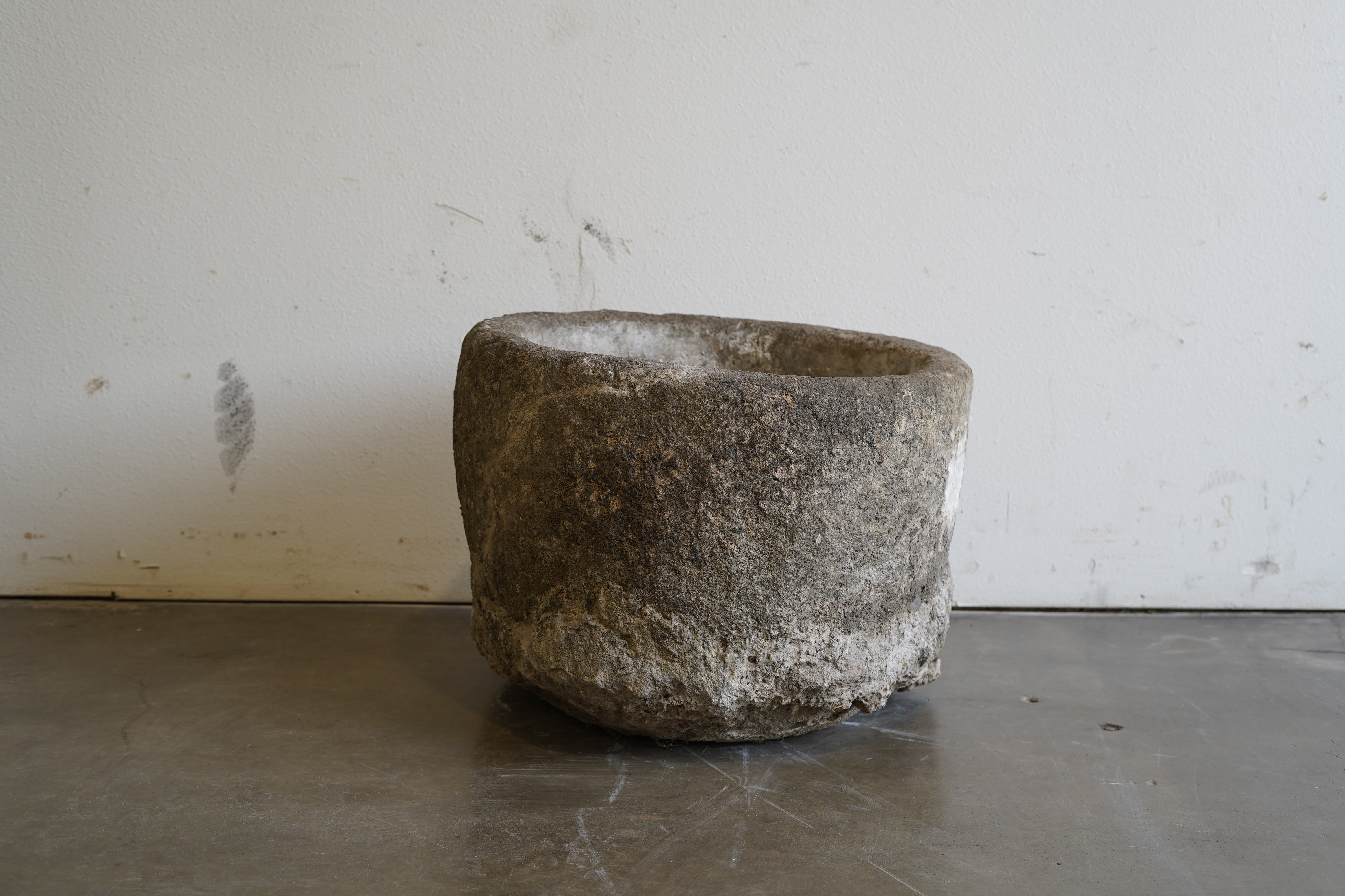 Antique Limestone Planter - 25" D x 19" H