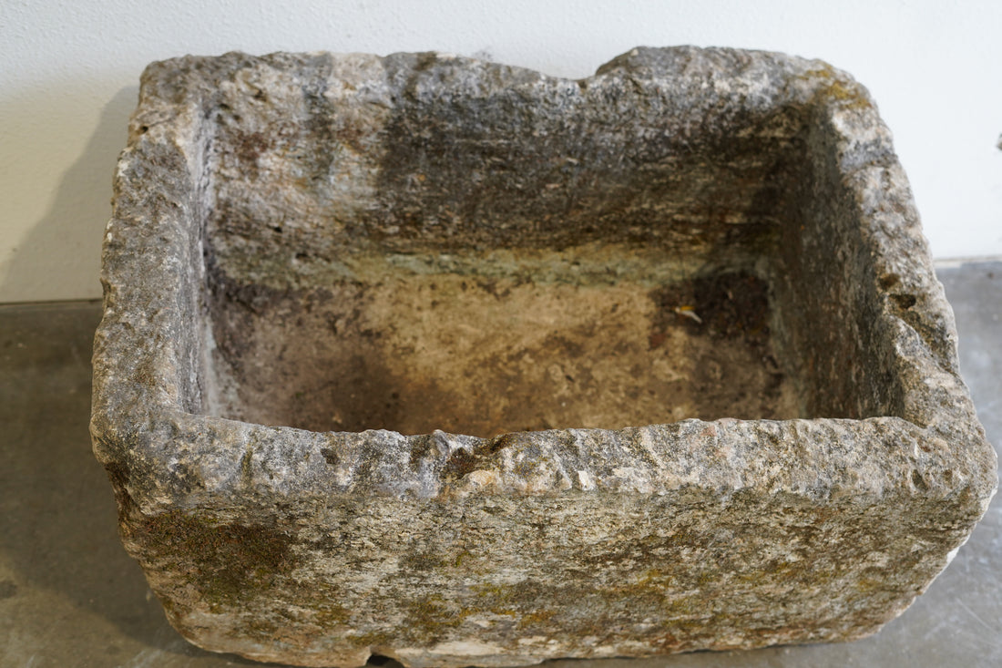 Antique Limestone Trough - Rectangle - Trouvaille Imports