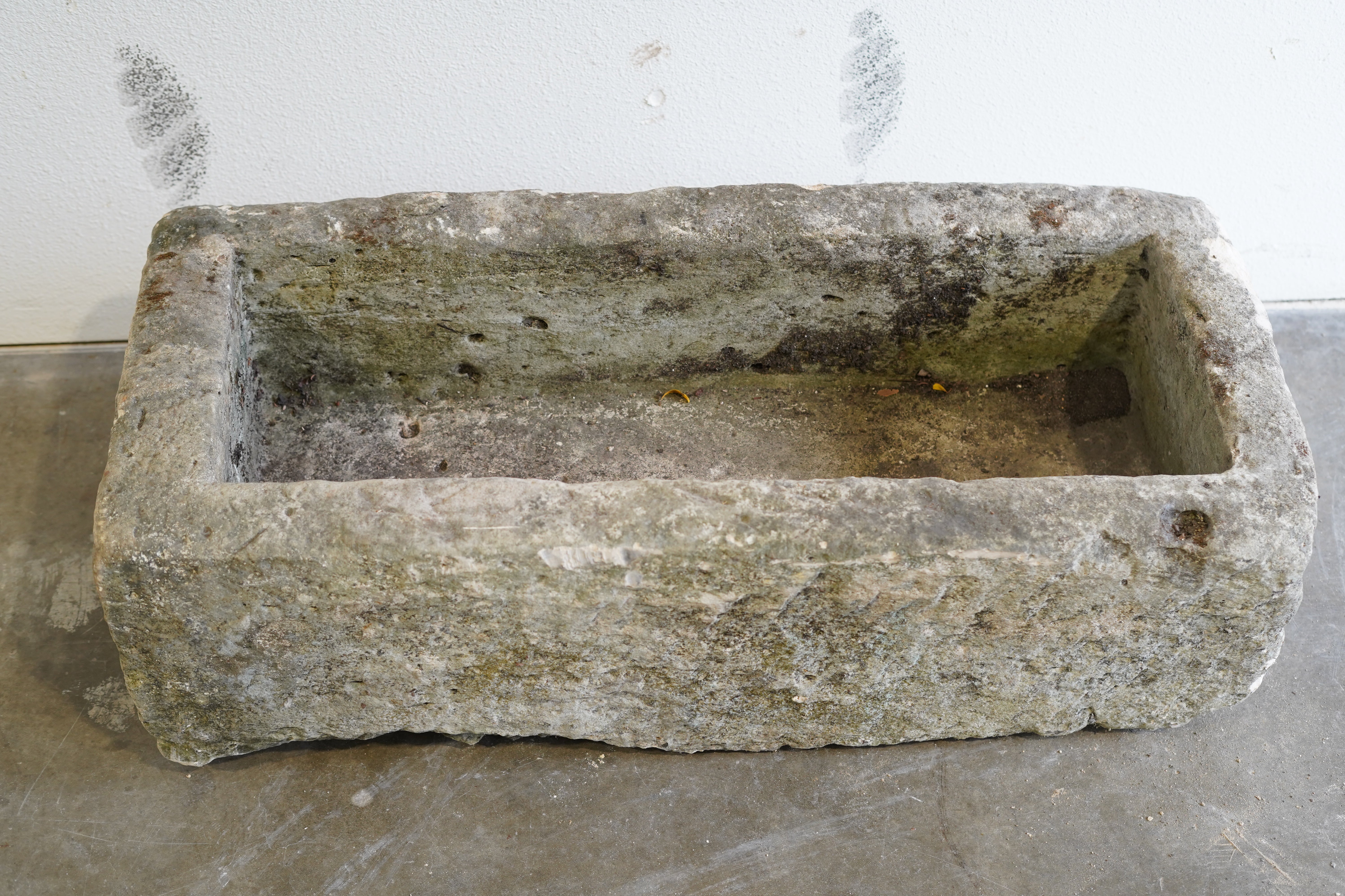 Alternate view of Antique Limestone Trough

Very Rare

Hand-carved, authentic limestone planter

37" L x 17" W x 13" H