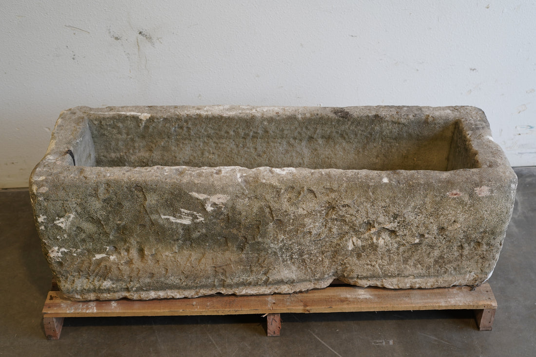 Antique Limestone Trough with natural aging and wear and tear