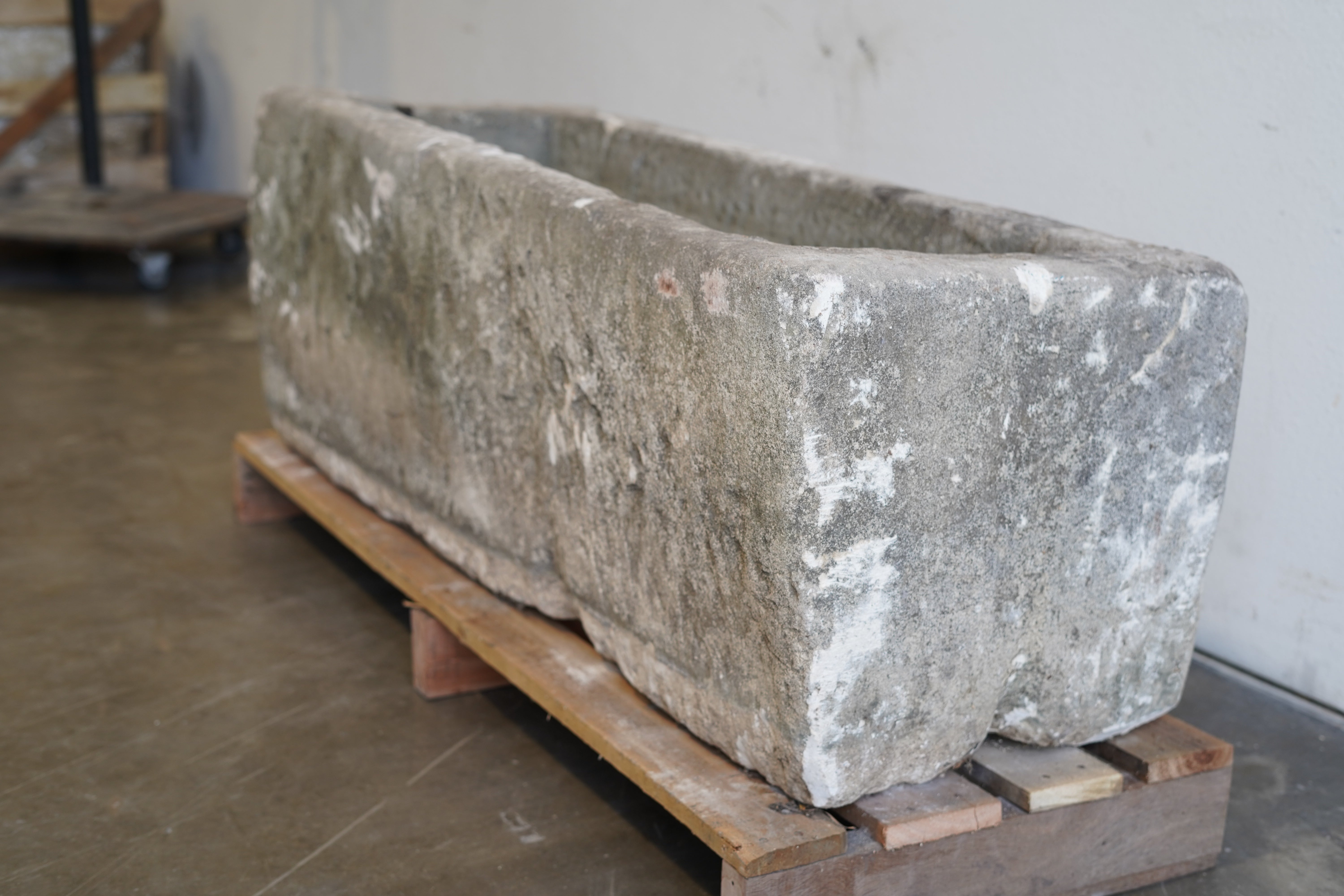Long and thin rectangular limestone trough