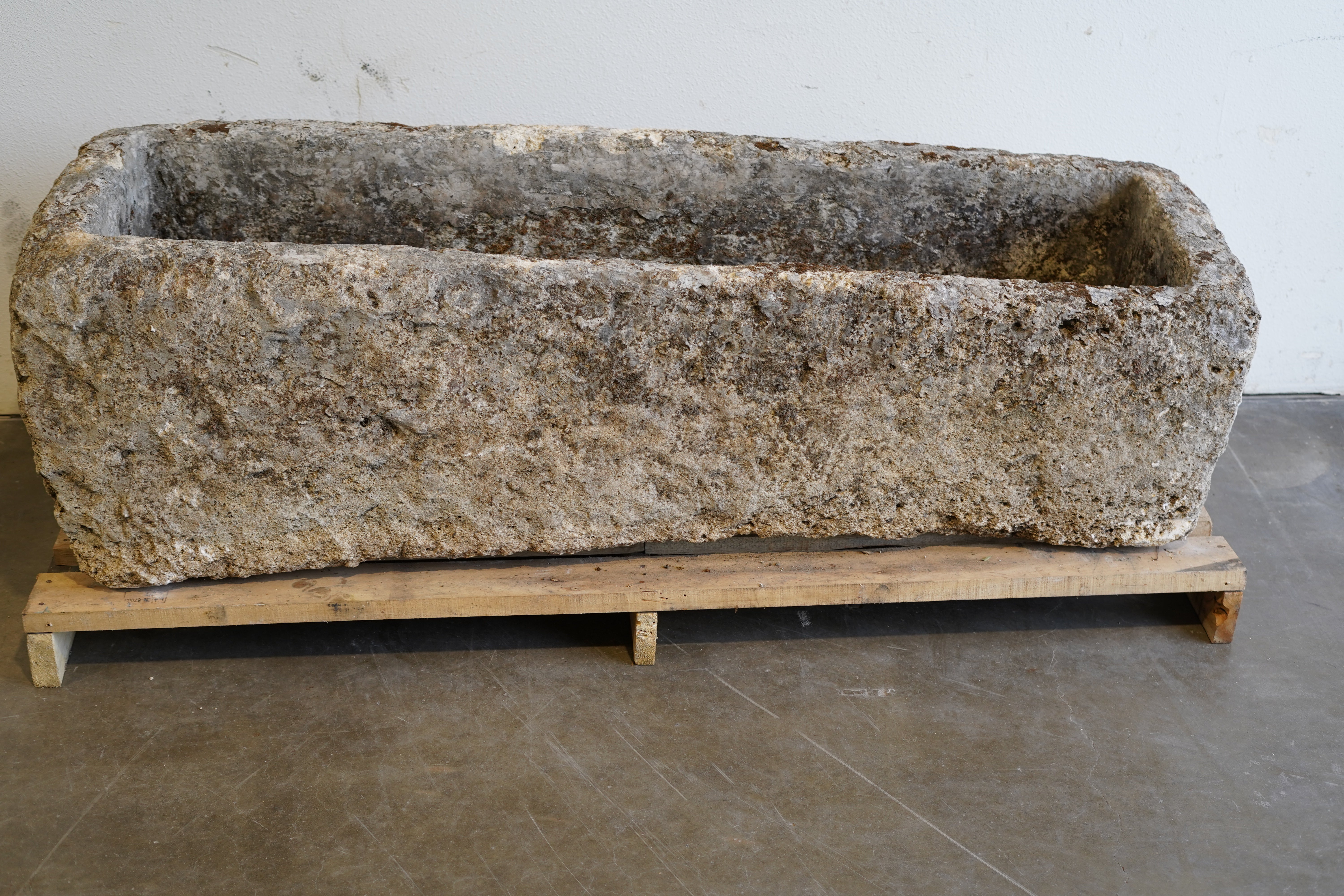 Antique Limestone Trough

RARE, UNIQUE VESSEL
Hand-carved, authentic limestone
63" L x 21" W x 19" H