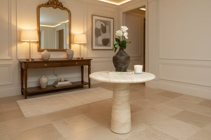 Siena Travertine Table - Trouvaille Imports
