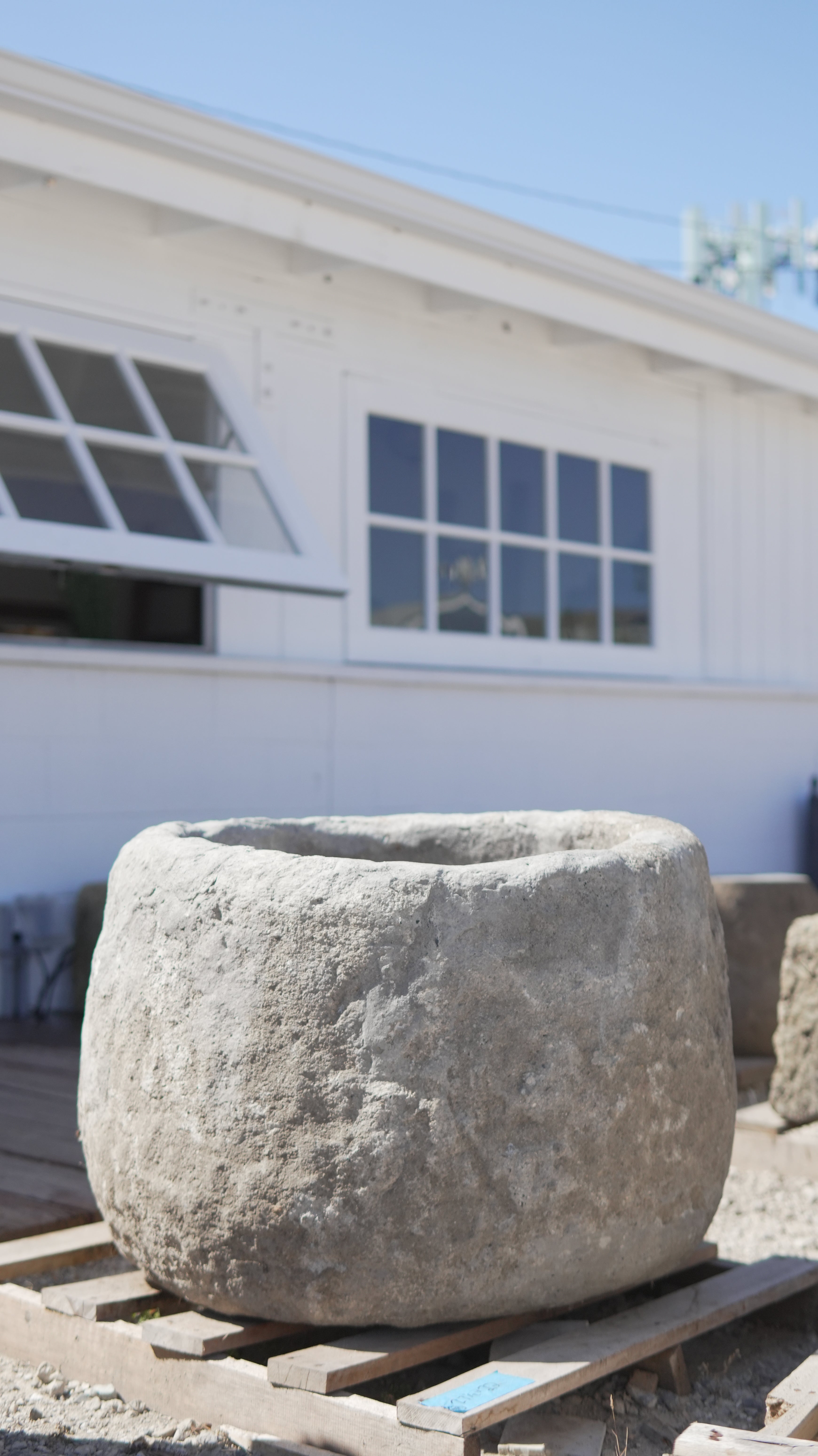 Vintage Limestone Trough (27 inches Height x 22 inches round)