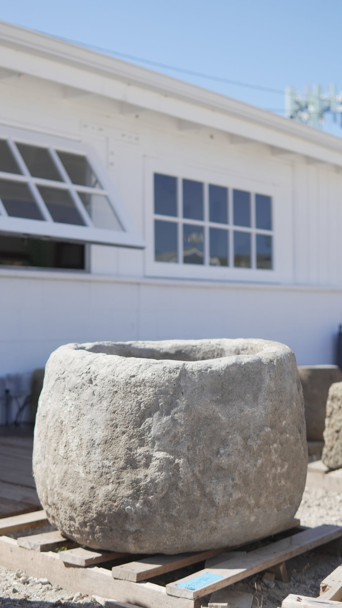 Vintage Limestone Trough (27 inches Height x 22 inches round)