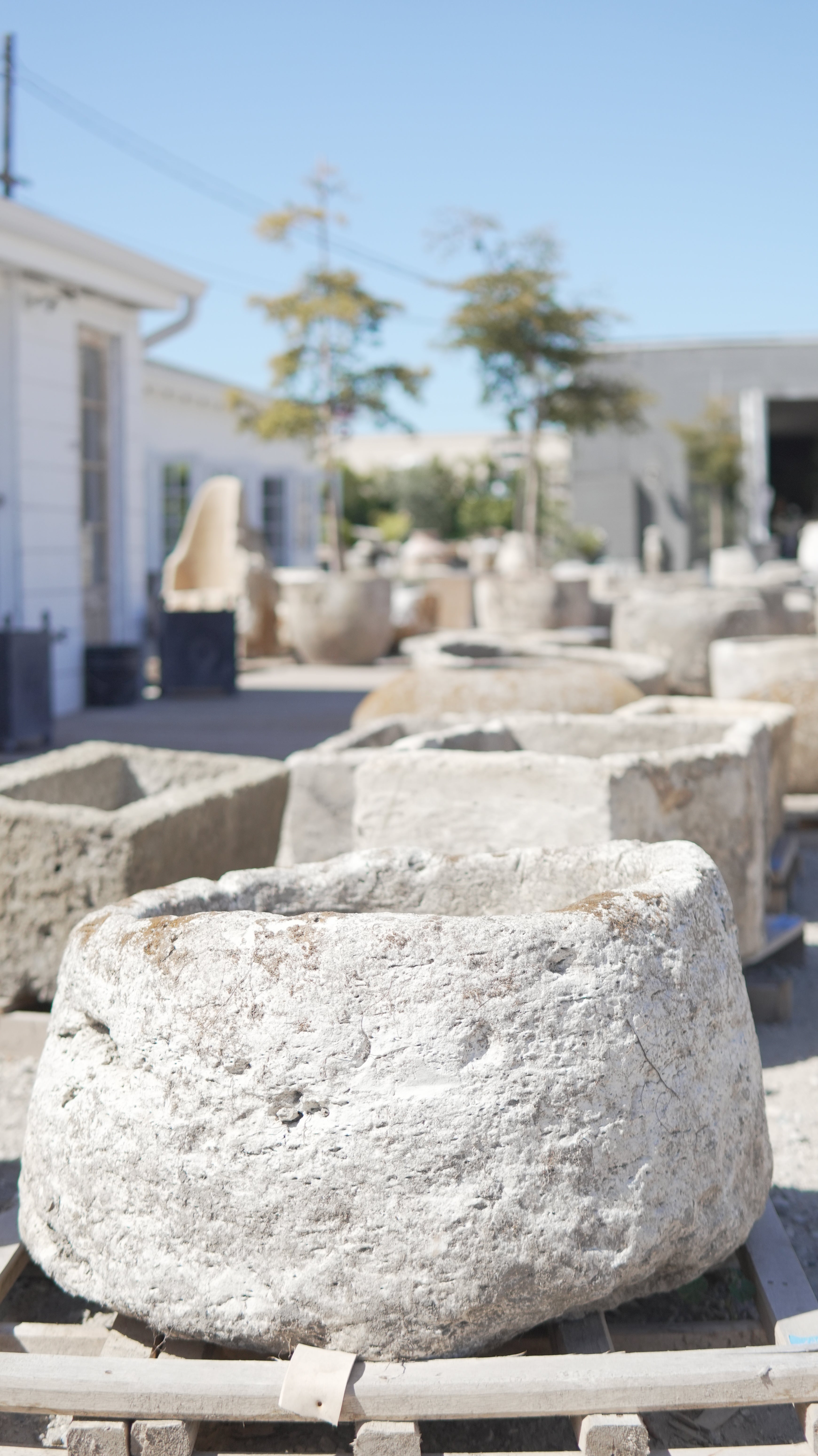 Vintage Limestone Trough (16 Inches Height x 29 Inches Round)