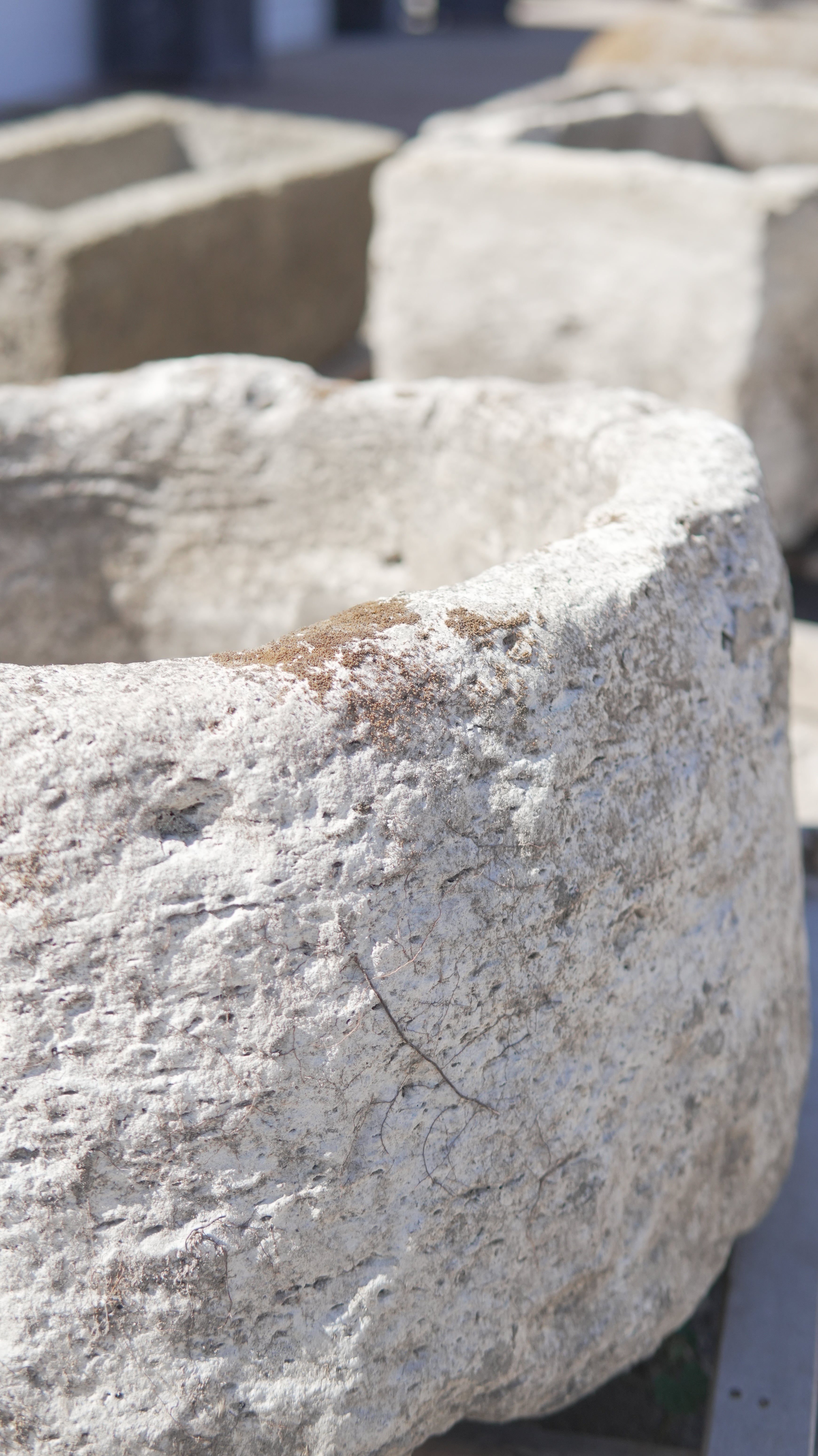 Vintage Limestone Trough (16 Inches Height x 29 Inches Round)