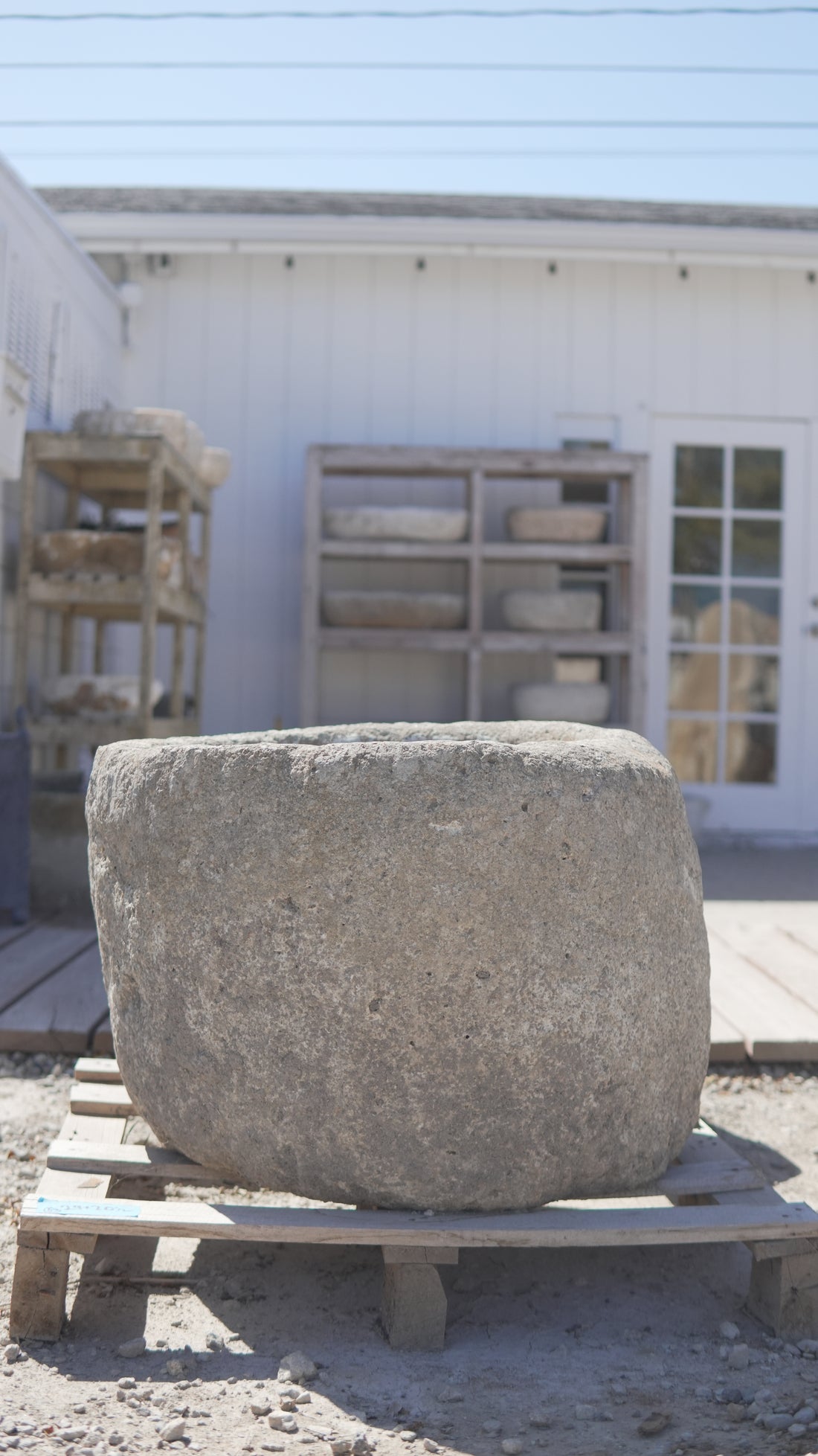 Vintage Limestone Trough (20 Inches Height x 29 inches Round)
