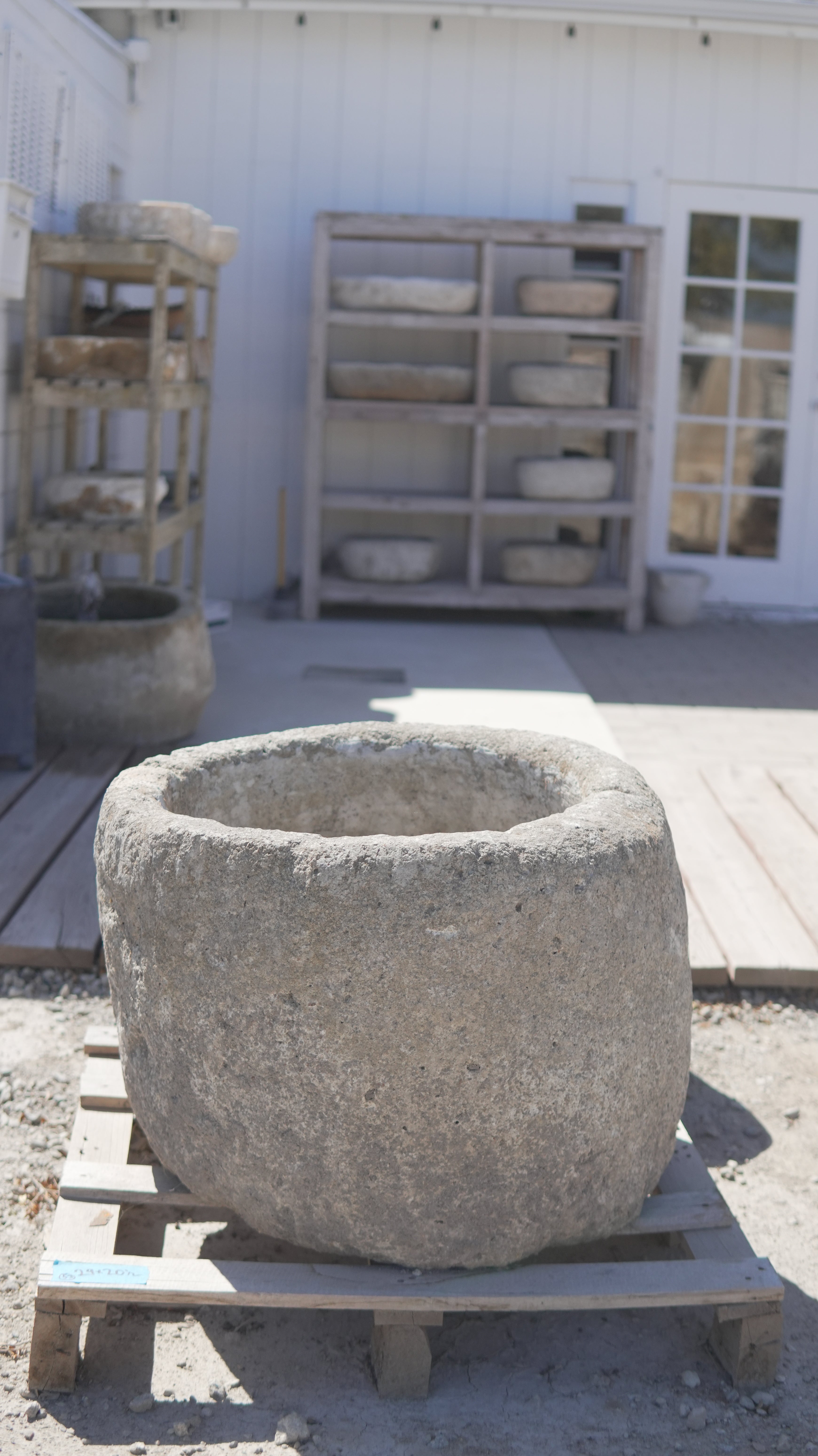 Vintage Limestone Trough (20 Inches Height x 29 inches Round)