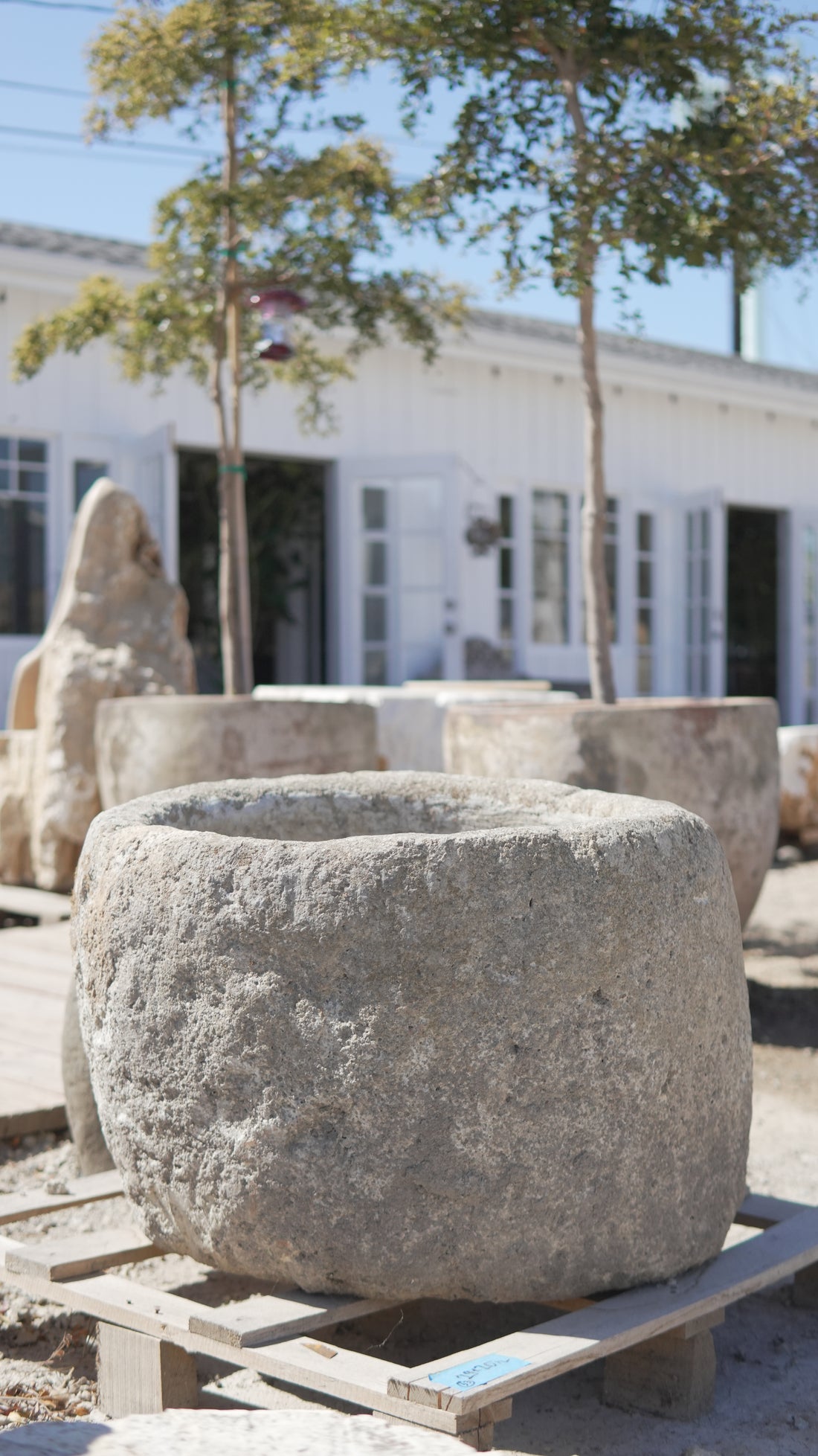 Vintage Limestone Trough (20 Inches Height x 29 inches Round)