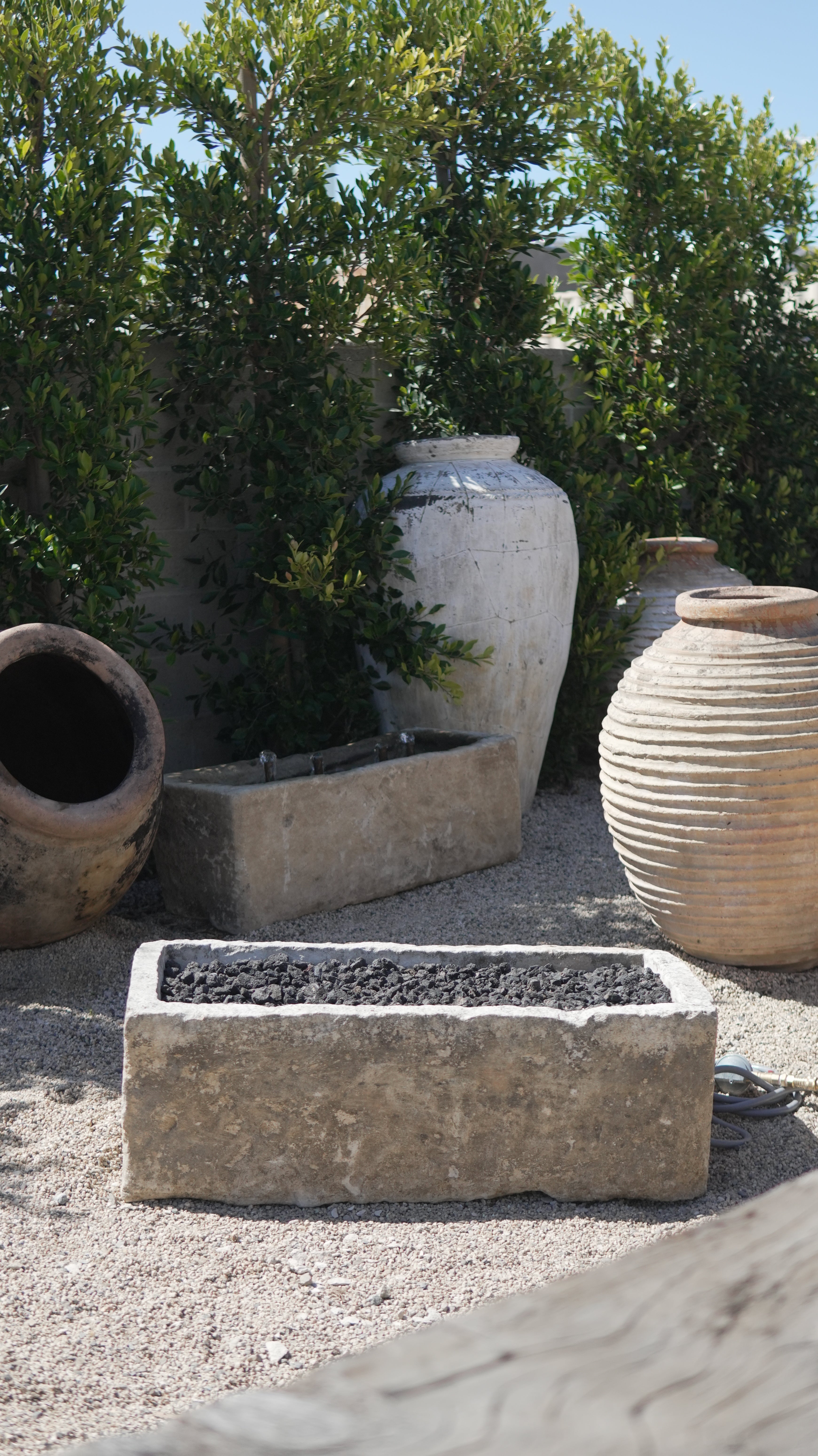 Antique Limestone Rectangular Fire Pit