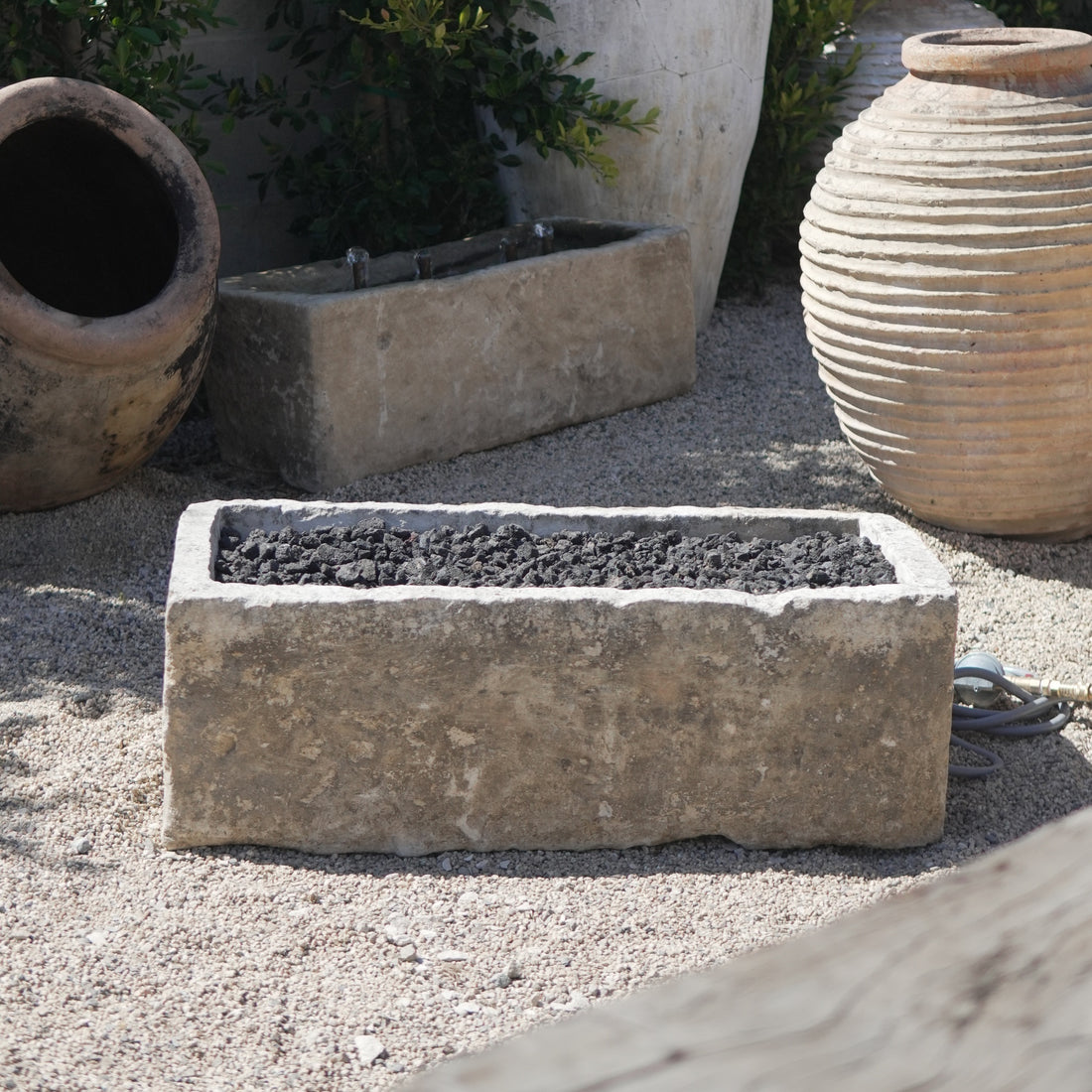 Antique Limestone Rectangular Fire Pit