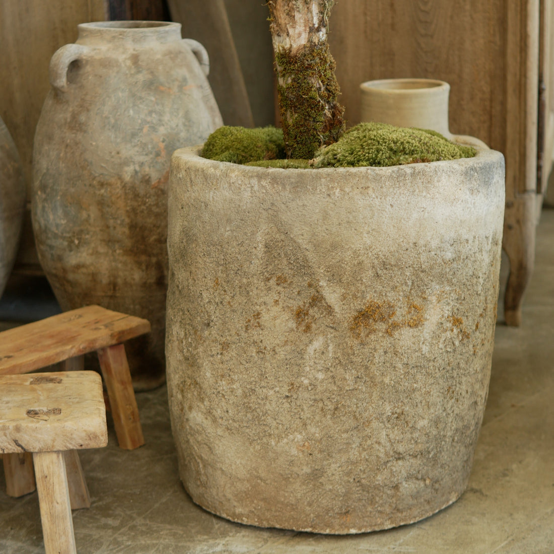 Antique Limestone Planter - Trouvaille Imports