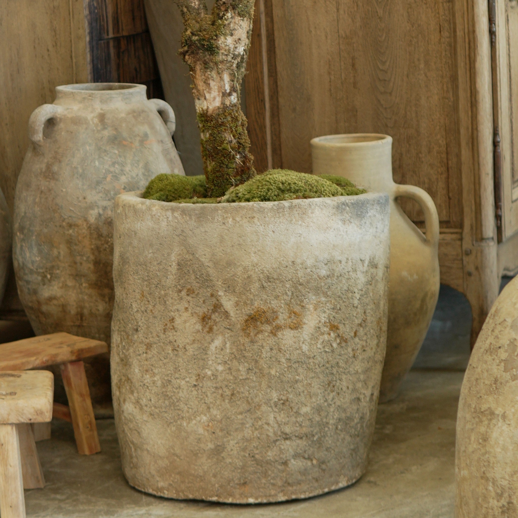 Antique Limestone Planter - Trouvaille Imports