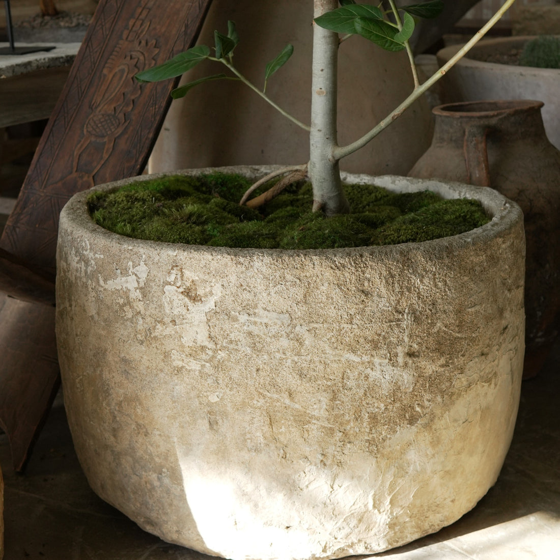 Antique Limestone Planter - Trouvaille Imports