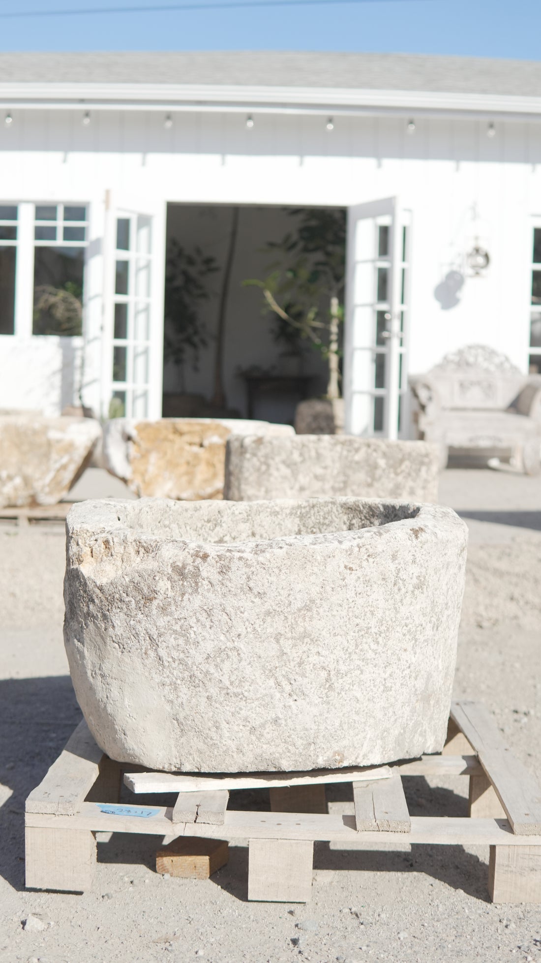 Antique Limestone Trough - Trouvaille Imports