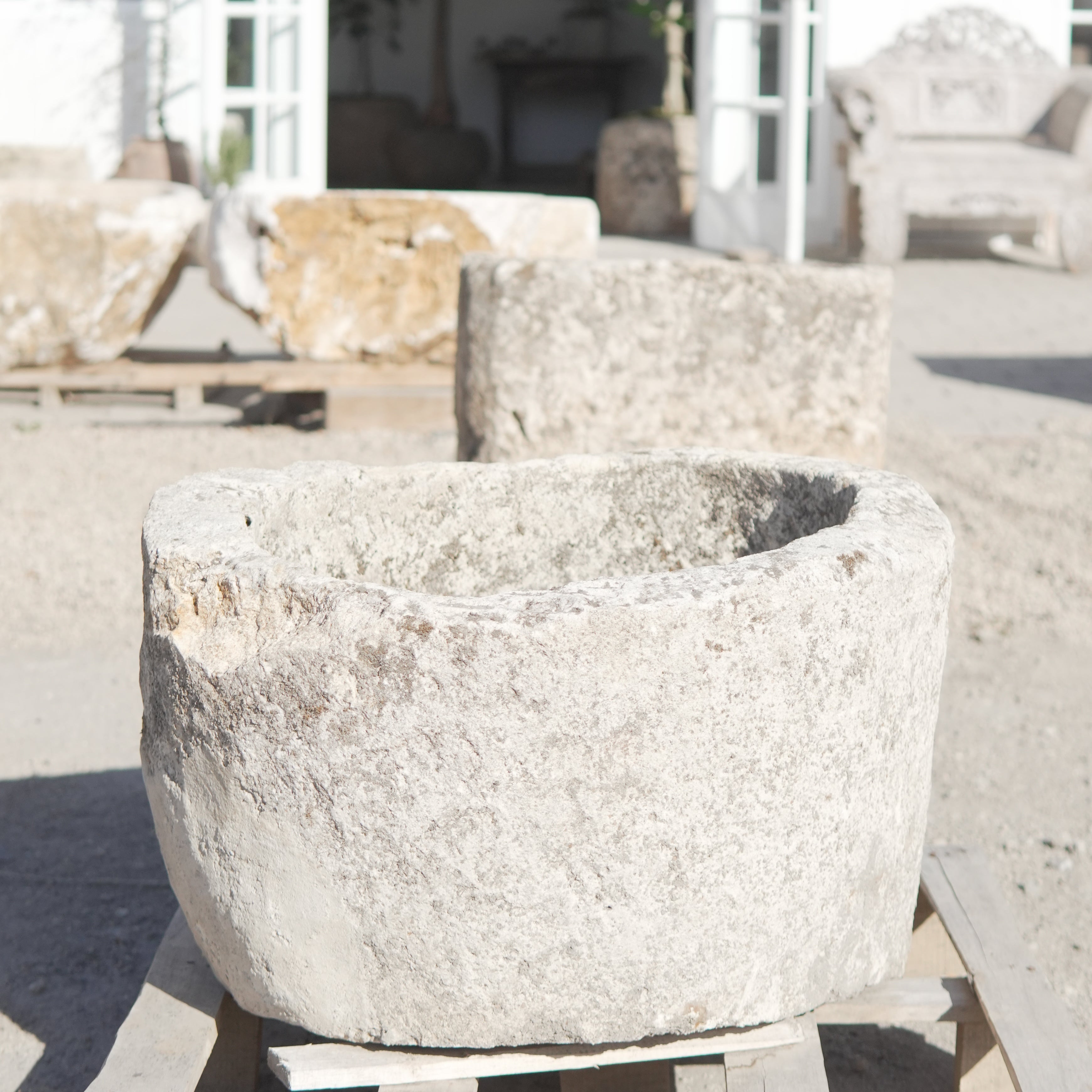 Antique Limestone Trough - Trouvaille Imports