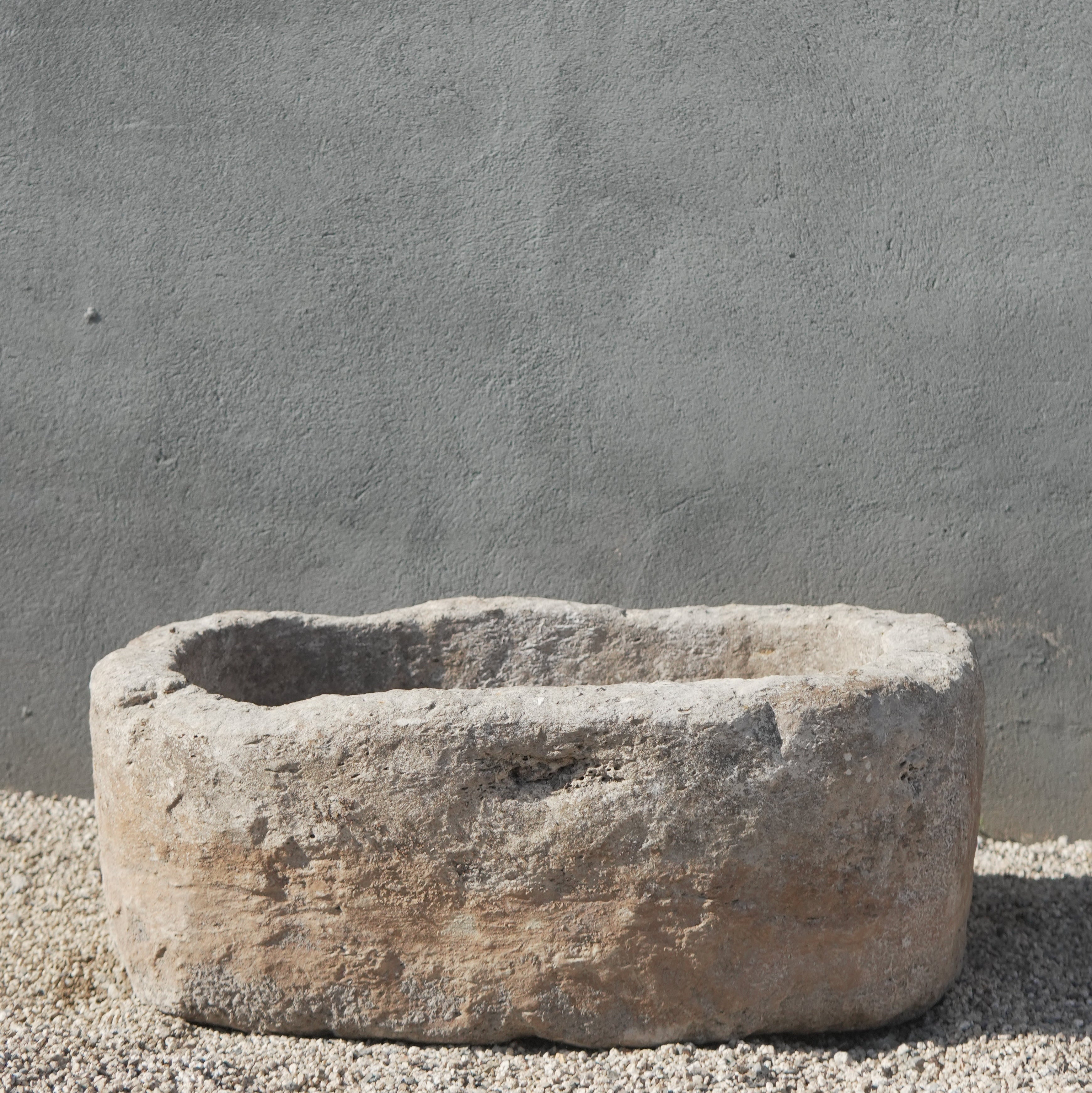 Vintage Limestone Trough (33 × 28 × 14 in)
