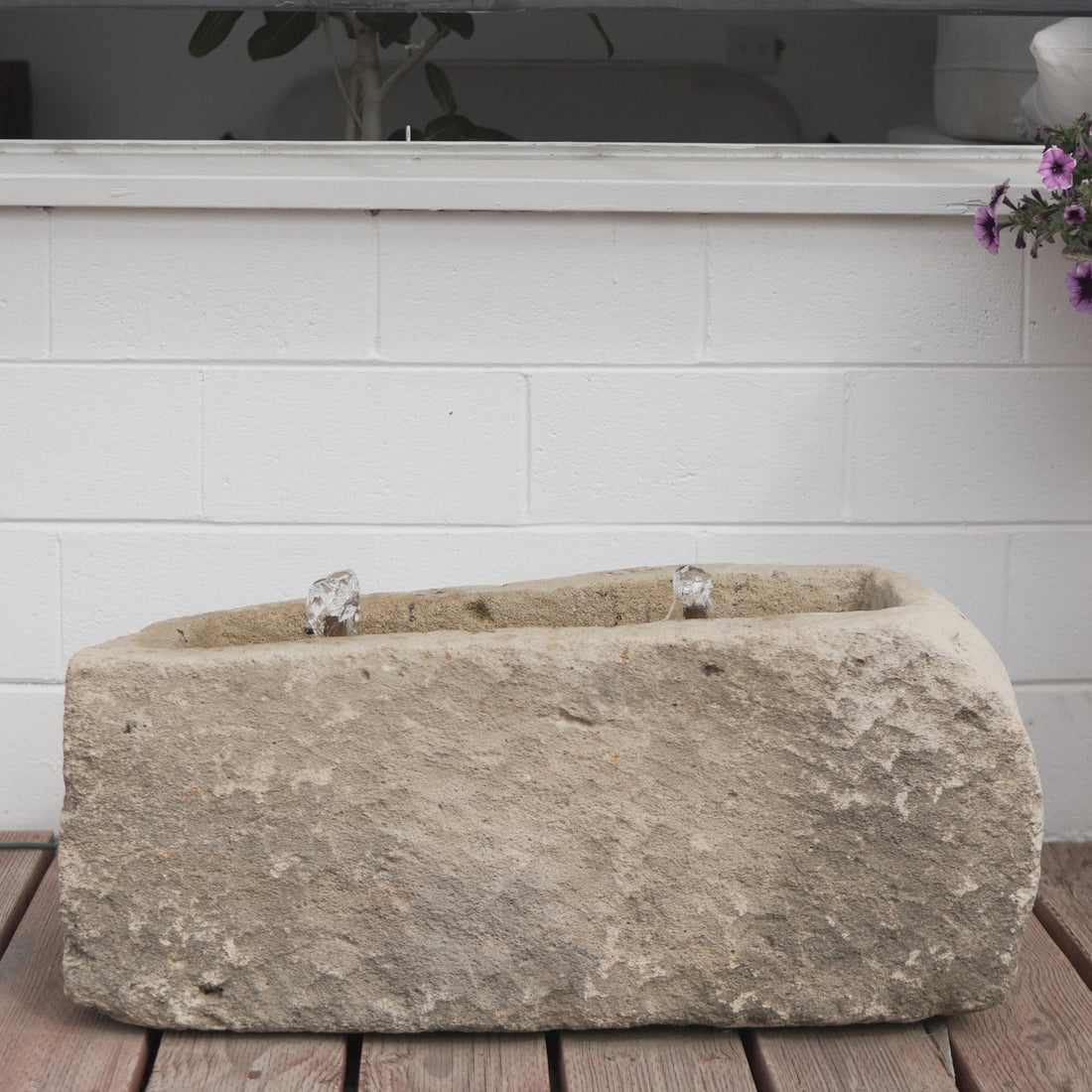Antique Limestone Rectangular Fountain - Trouvaille Imports