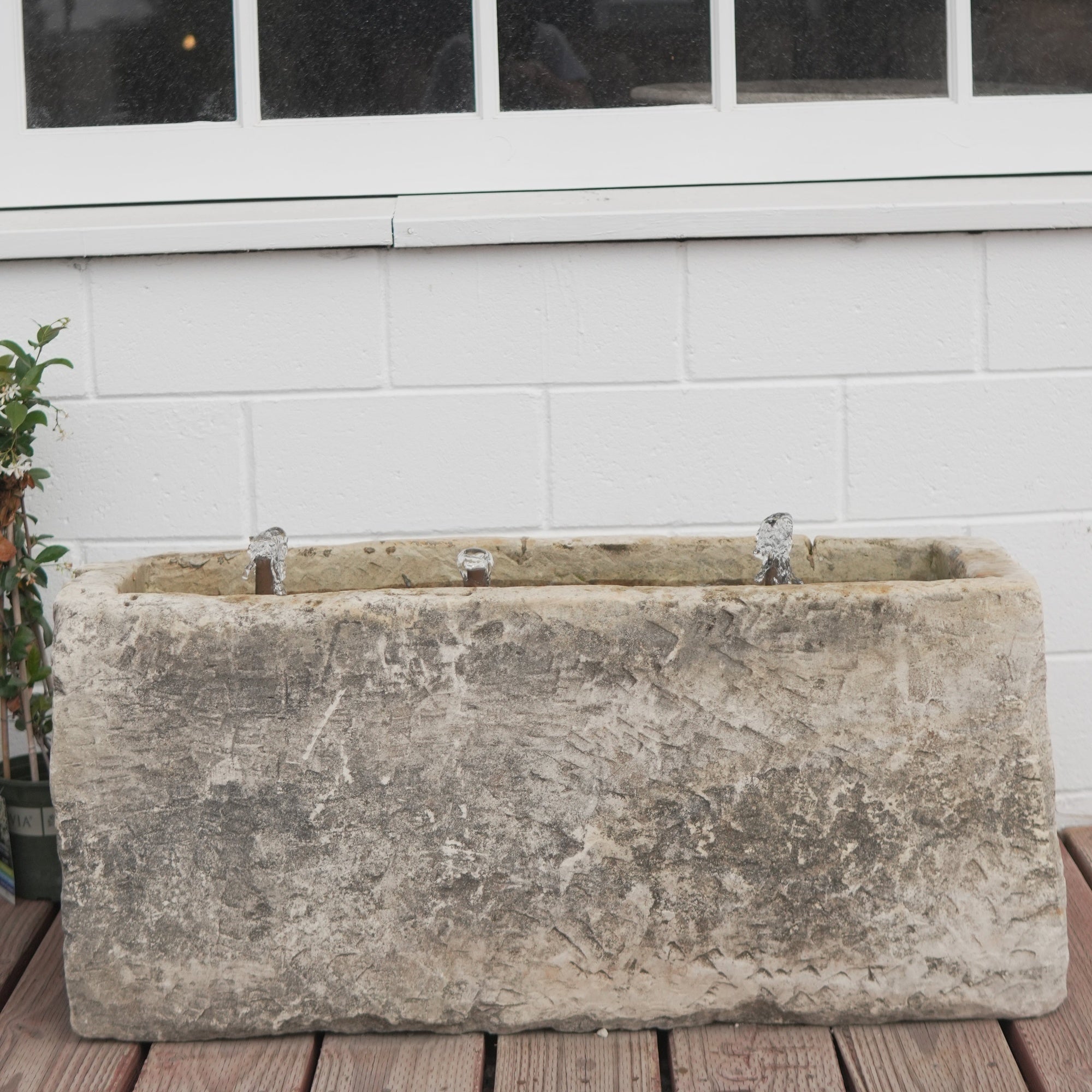 Antique Limestone Rectangular Fountain - Trouvaille Imports