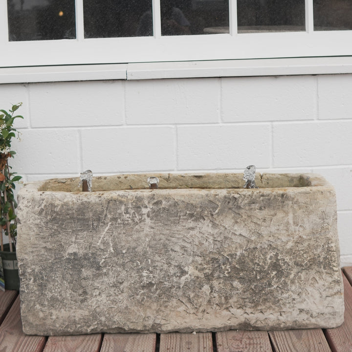 Antique Limestone Rectangular Fountain - Trouvaille Imports