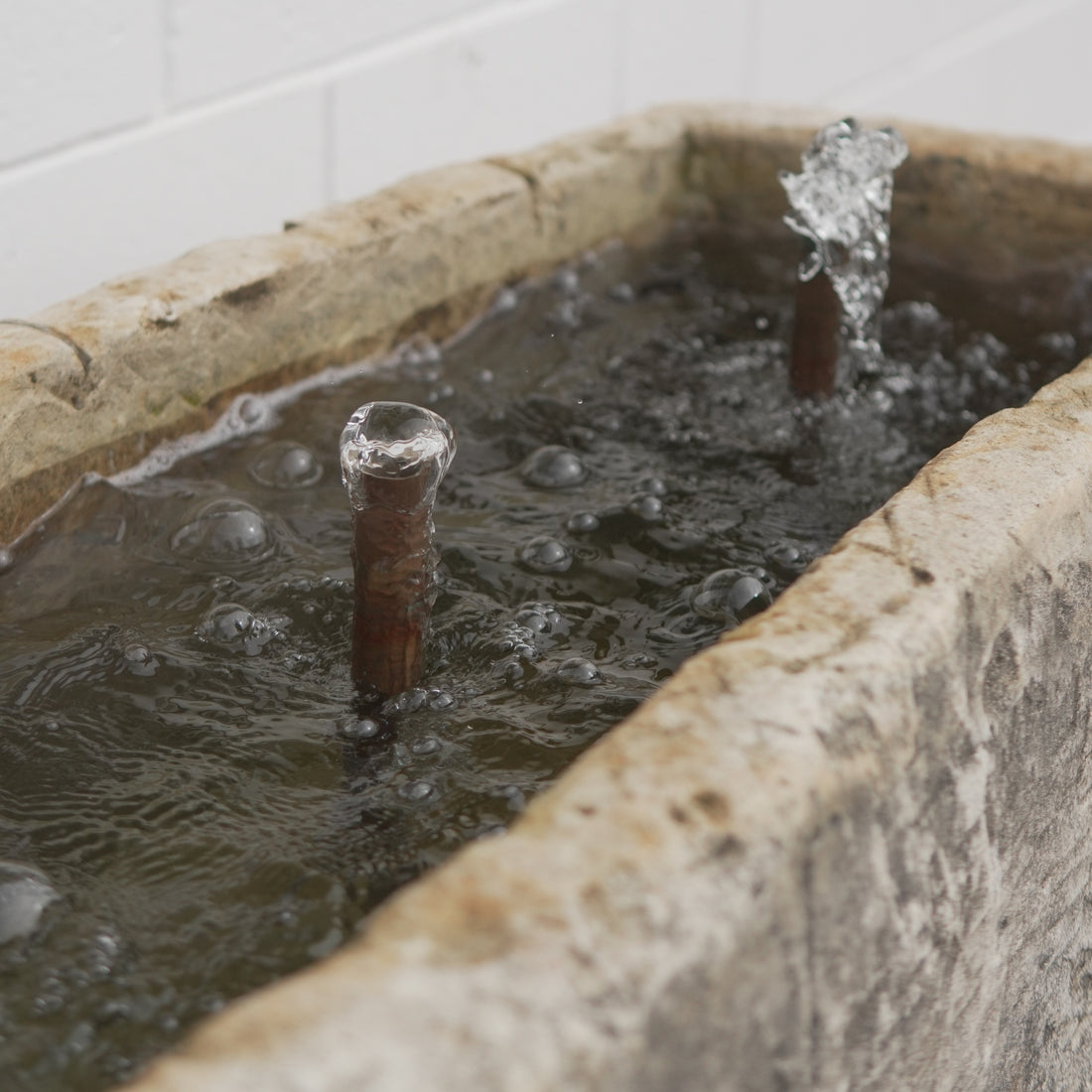Antique Limestone Rectangular Fountain - Trouvaille Imports