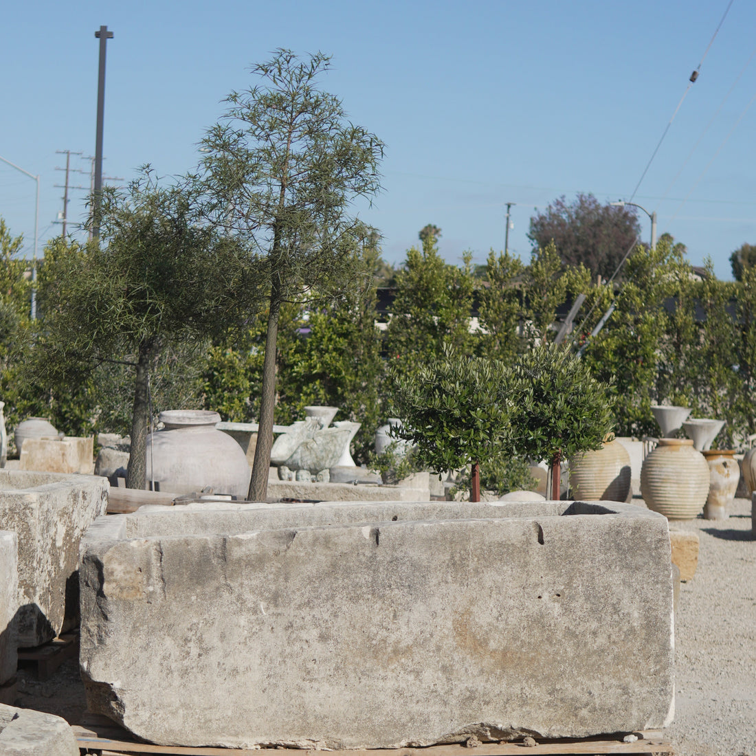 Extra Large Antique Limestone Trough - Trouvaille Imports