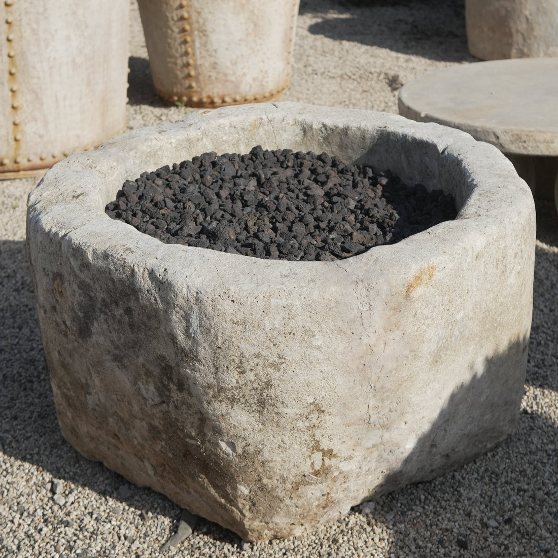 Vintage Limestone Fire Pit - Trouvaille Imports