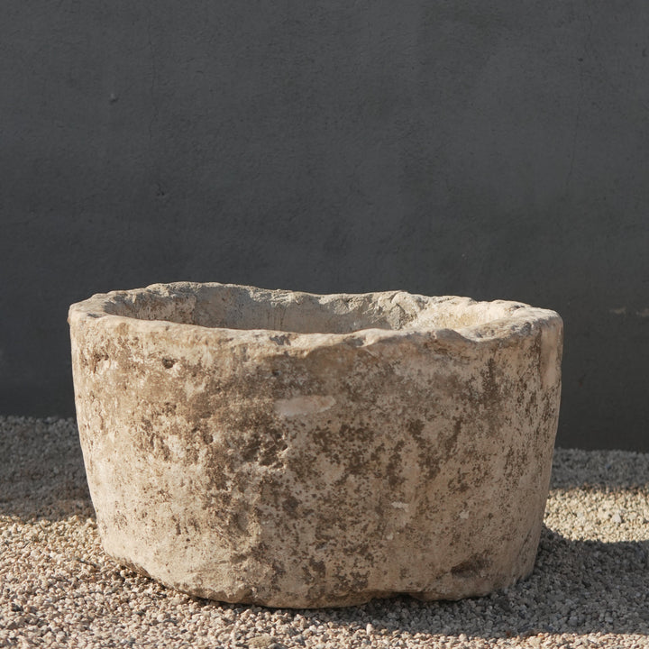 Vintage Limestone Round Trough - 23 Round x 12 Height