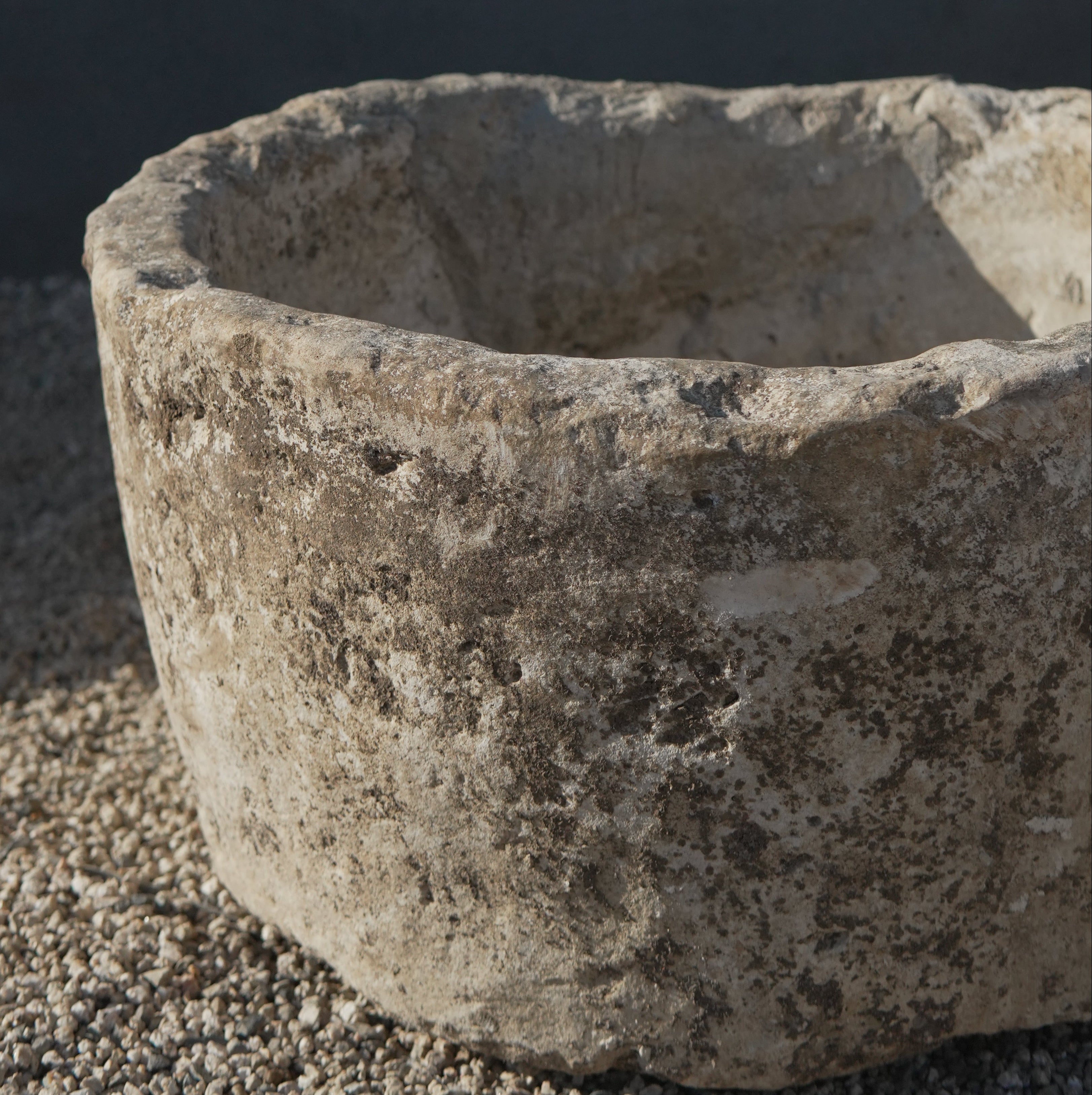 Vintage Limestone Round Trough - 23 Round x 12 Height