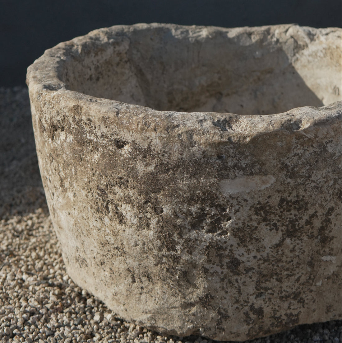 Vintage Limestone Round Trough - 23 Round x 12 Height