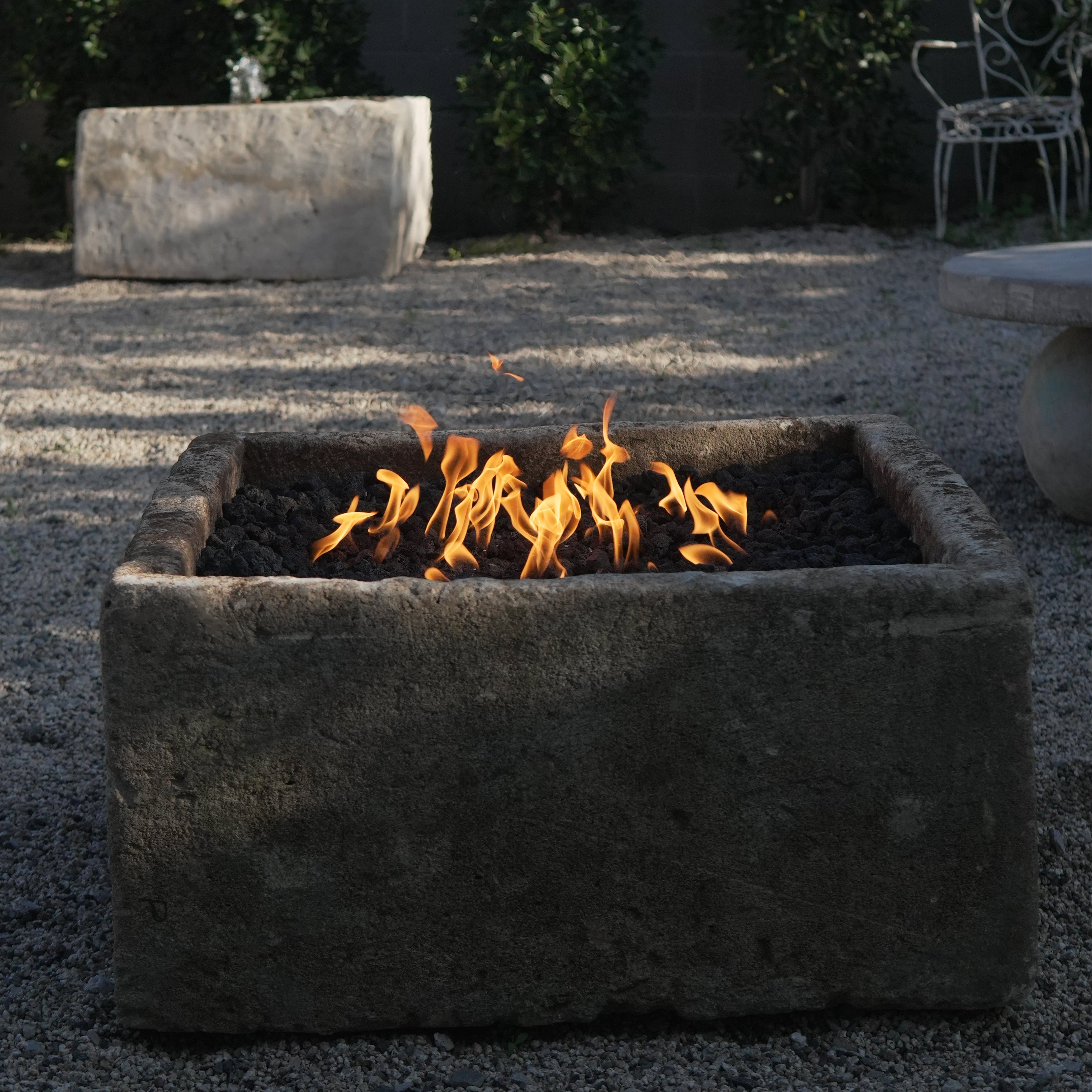 Vintage Limestone Fire Pit (31 × 30 × 15 in)