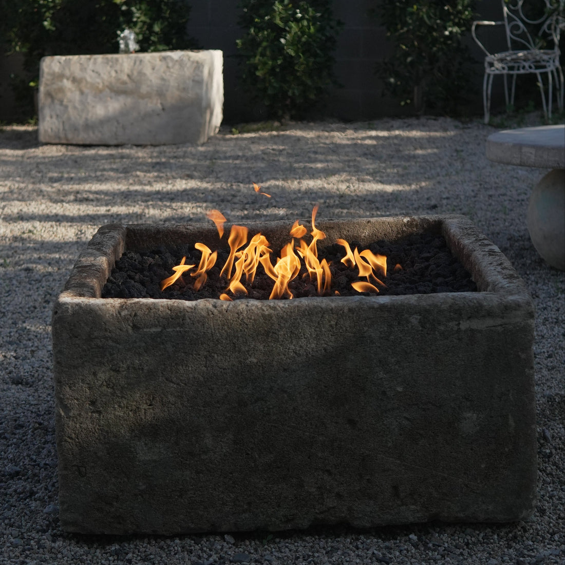 Vintage Limestone Fire Pit (31 × 30 × 15 in)