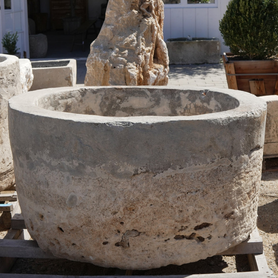 Antique Limestone Trough - Trouvaille Imports