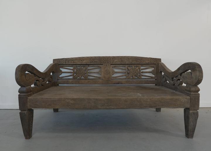Vintage Indonesian Hand Carved Daybed - Trouvaille Imports