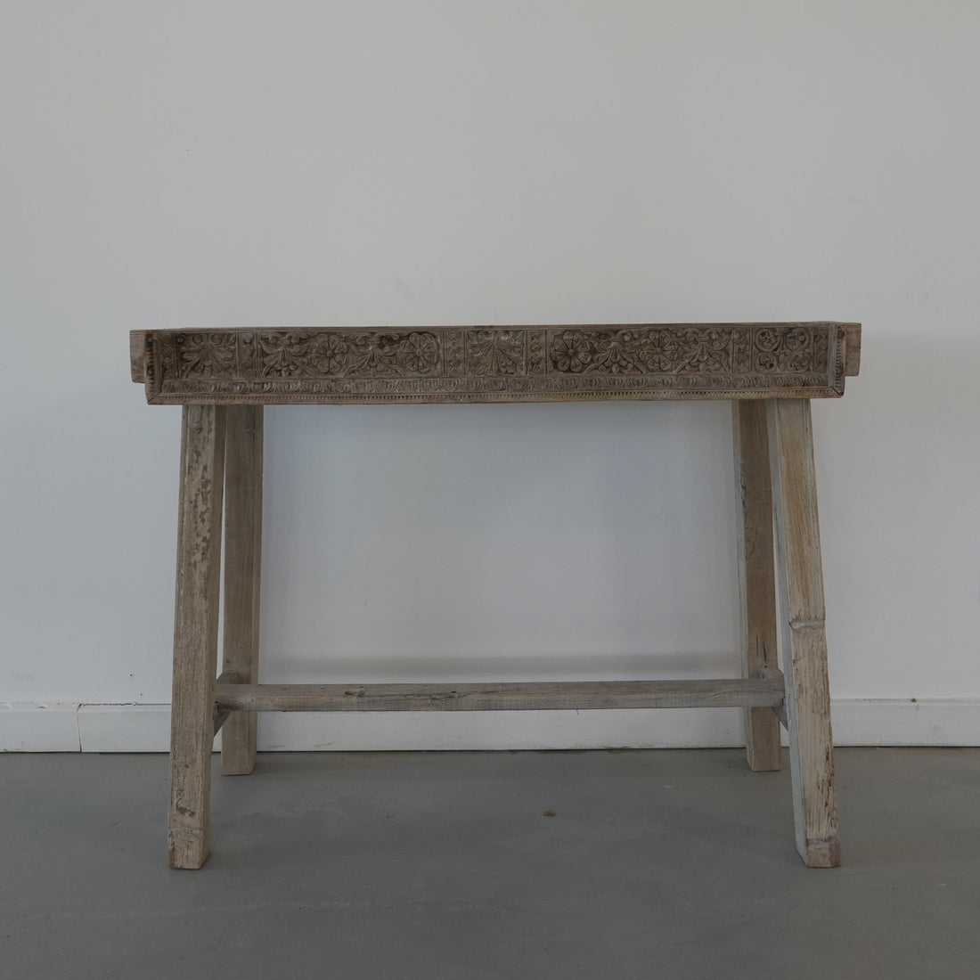 Vintage Hand Carved Indian Teak Console