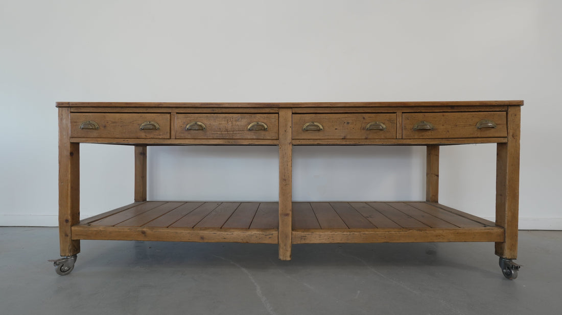 Circa 1820 French Drapers Table With Rolls - Trouvaille Imports