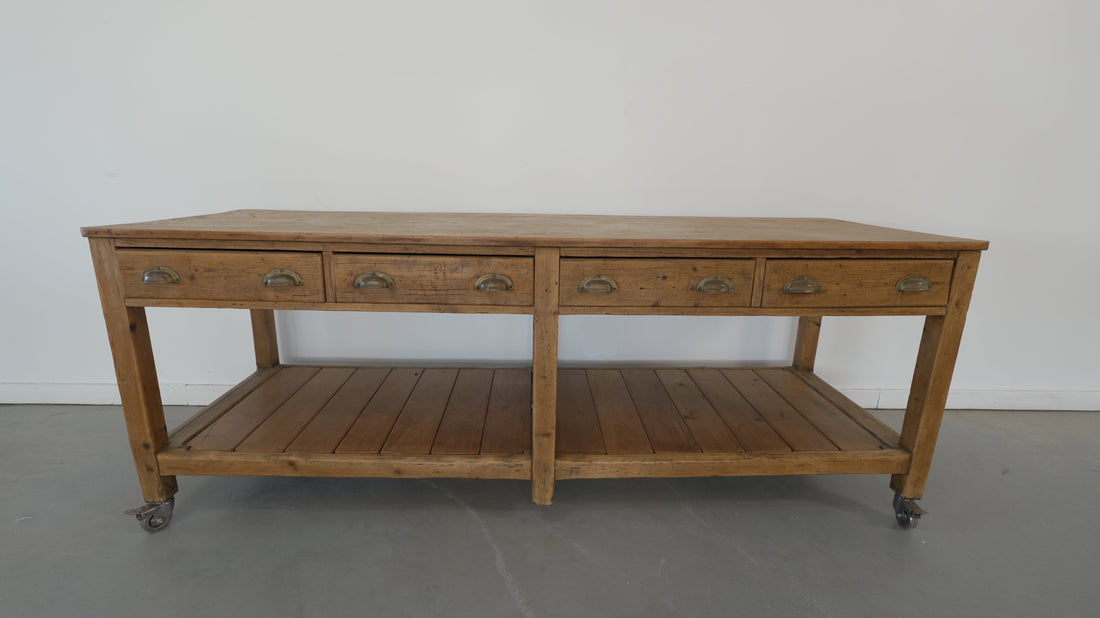 Circa 1820 French Drapers Table With Rolls - Trouvaille Imports